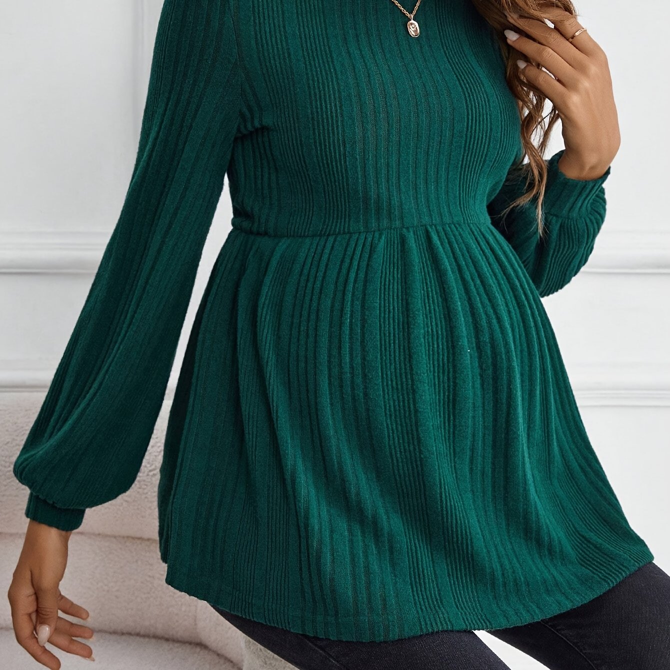 Comfy Maternity Long Sleeve T-shirt - Stretchy, Breathable Fabric For Fall/winter, Machine Washable