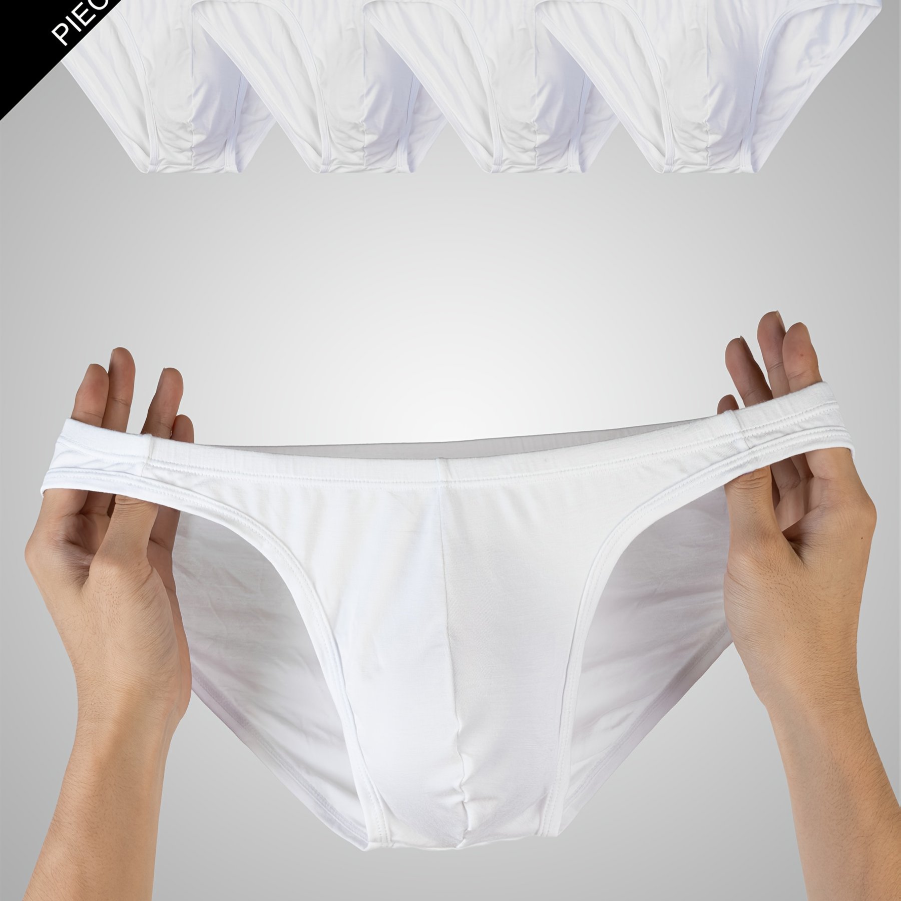 TEMU 4pcs Men's Modal Solid Comfortable Fashionable Low-waist Novelty Briefs