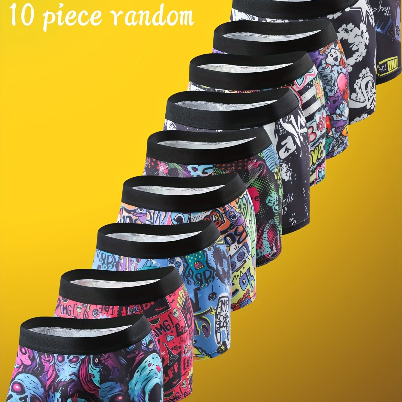 Random 10-pc Men&;s Boxer Briefs - Made From Comfortable With Elastic Fibers, Featuring And Floral Patterns, Breathable And Stretchy, Machine Washable - A Stylish Gift For Ramadan In East
