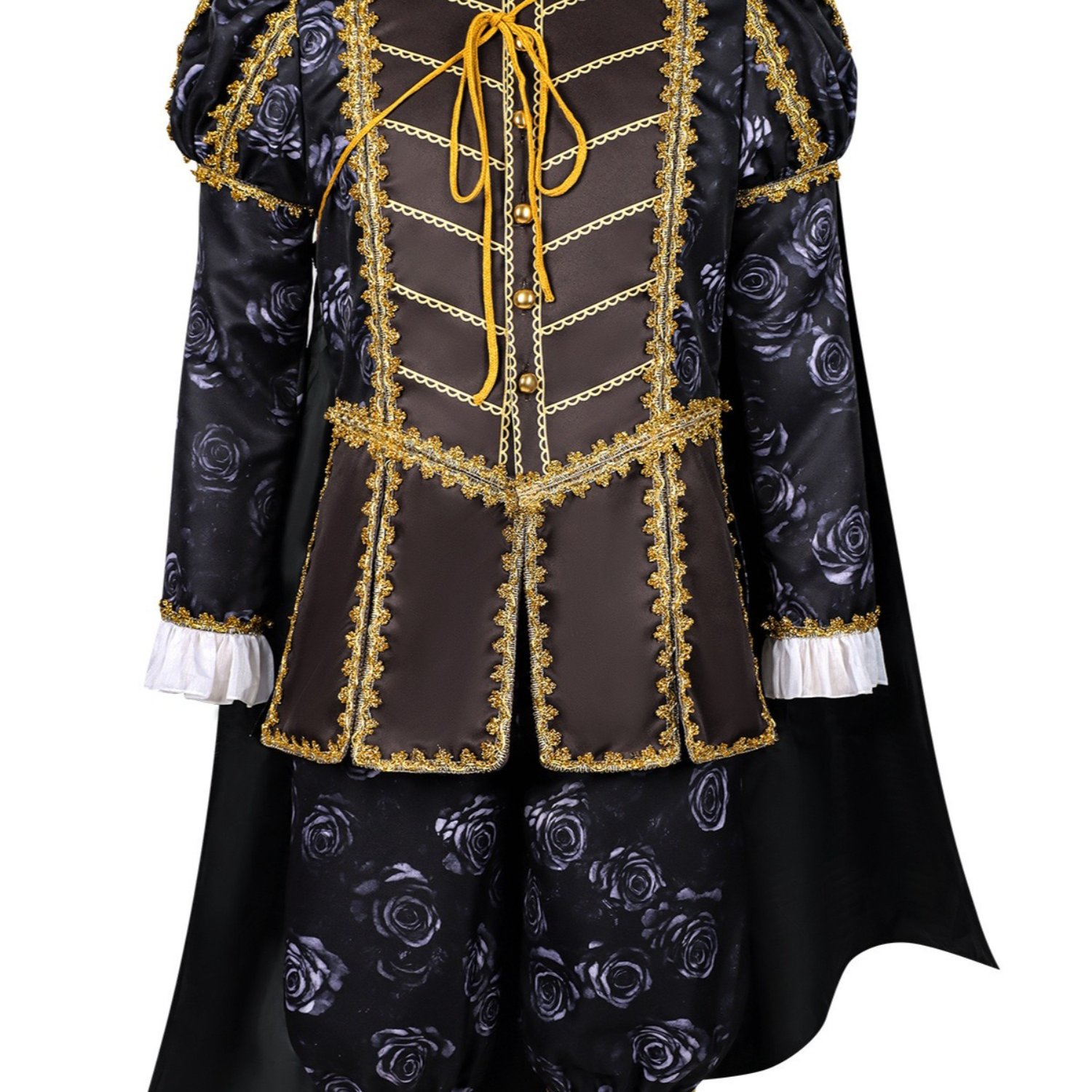 Image of 3pcs Set, Men's Renaissance Elizabeth, King Court Suit, Retro European Style, Halloween Party Stage Role-playing Costumes, Adult Men Including Top + Pants + Cape