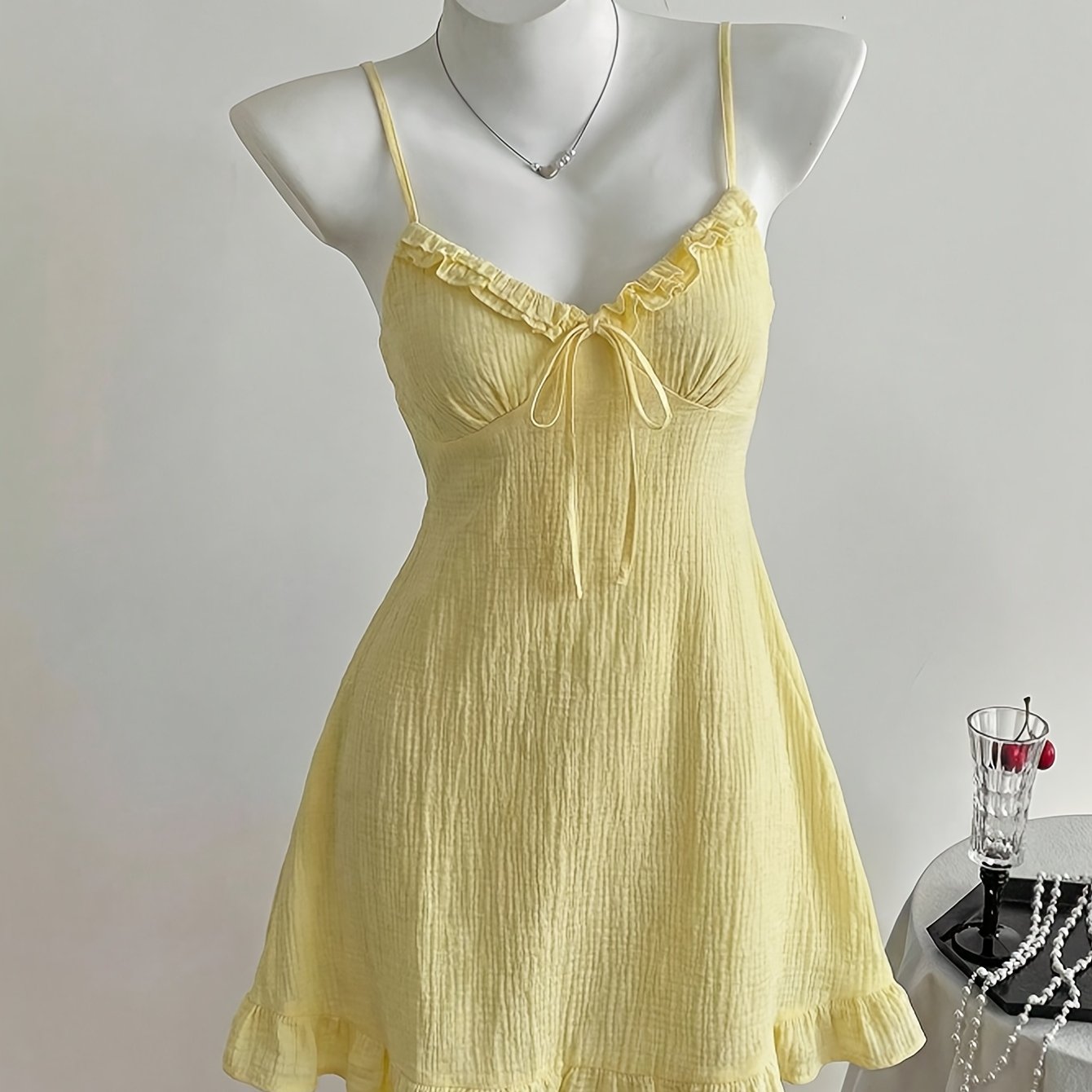 TEMU Women's Casual Light Strap High-waist Cinched Dress Summer New