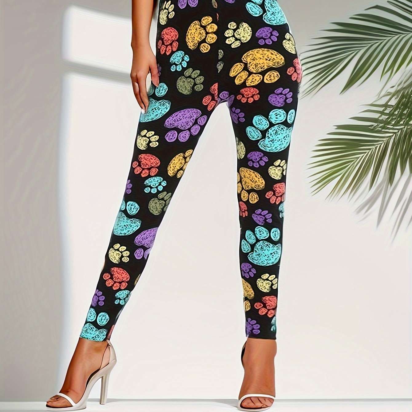 E-shop Damen Weiche, enge Leggings Elegante Urlaubsmode Strumpfhose Bunte Krallen Basisleggings Hosen Freizeit Kleidung Oberbekleidung Knöchelhose