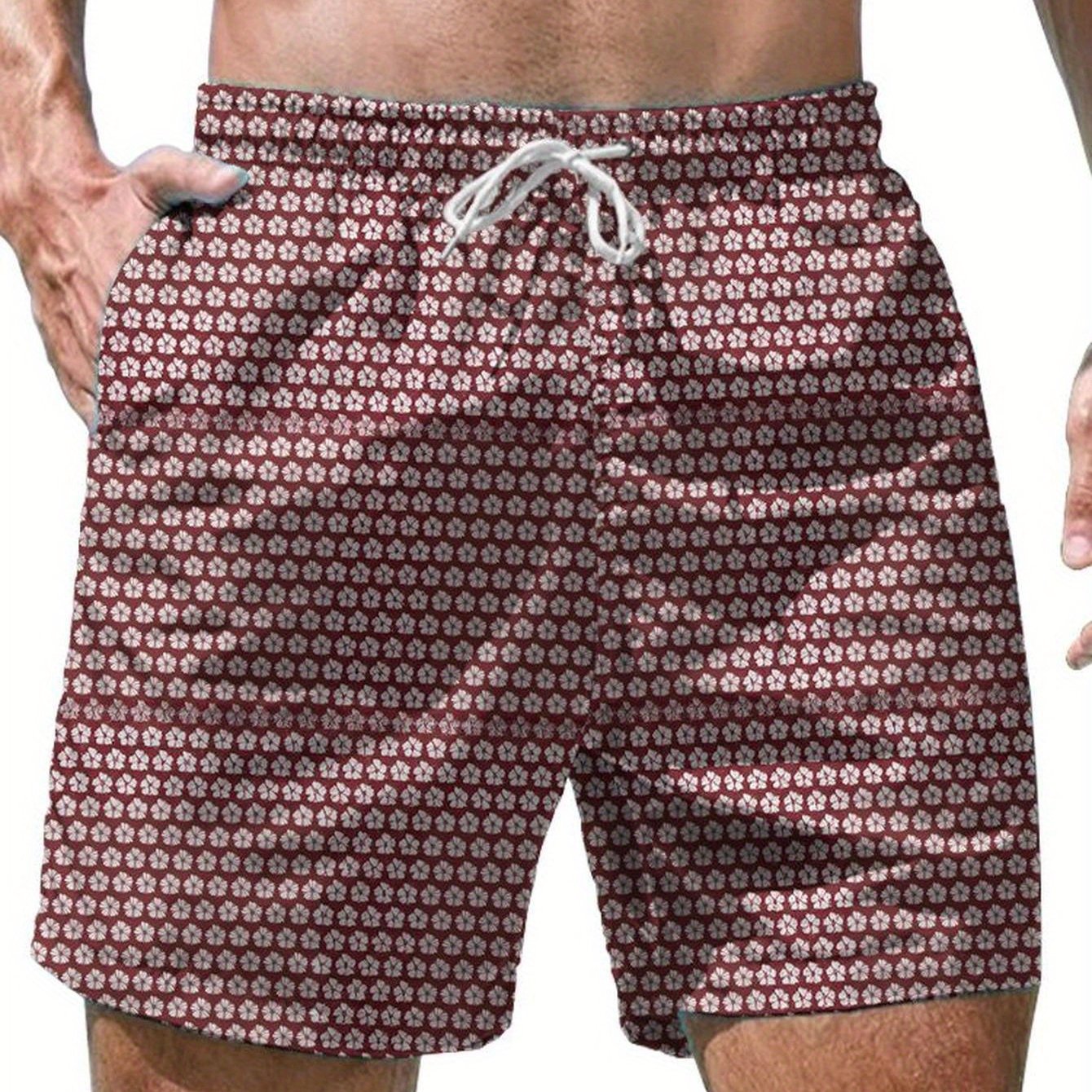 TEMU Men's Flat Pattern - Plain Beach Shorts