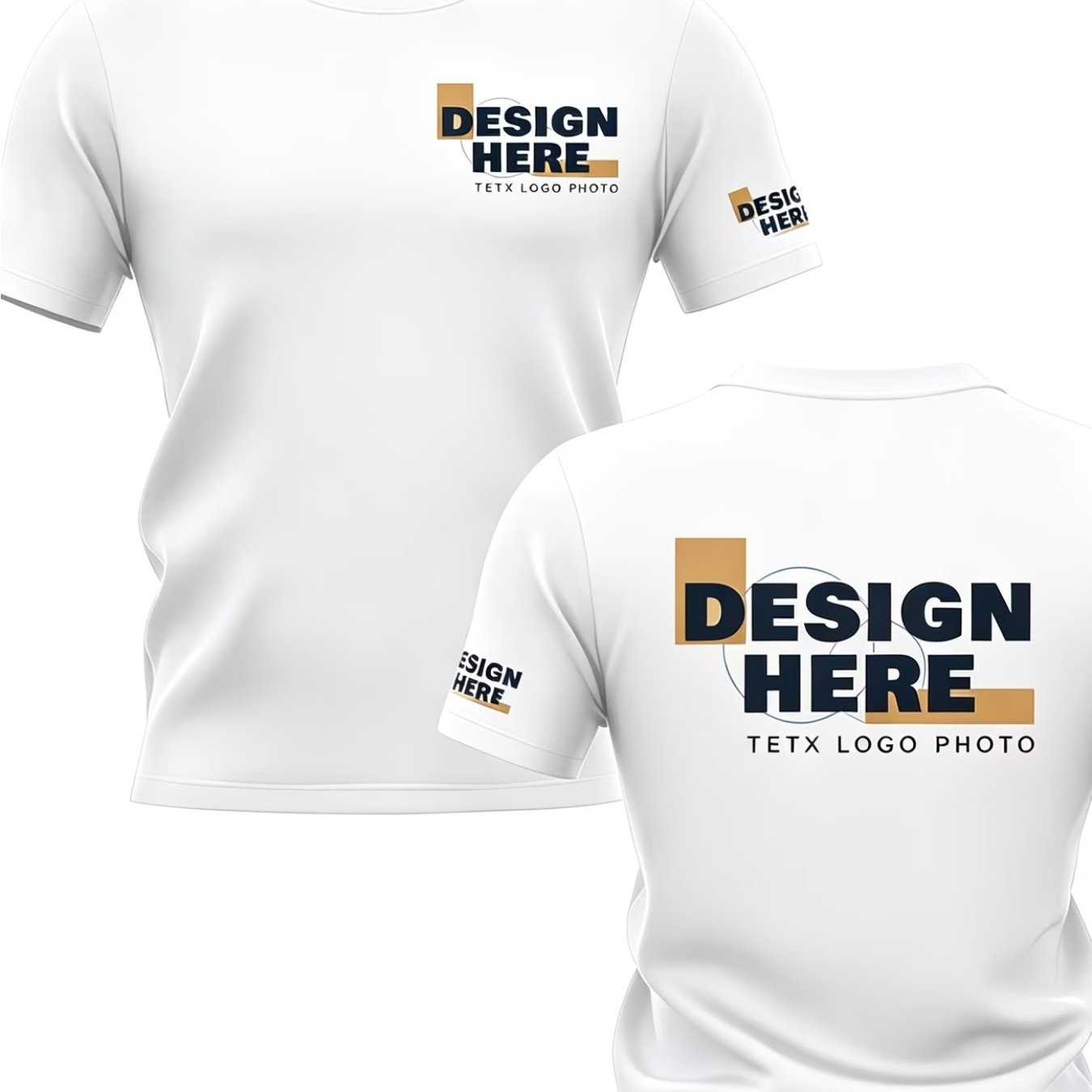 TEMU Men's T-shirt With Chest And Back Printing, Customizable With Images, Text, And Logos. Breathable Crew Neck Short-sleeve Summer Sweatshirt,