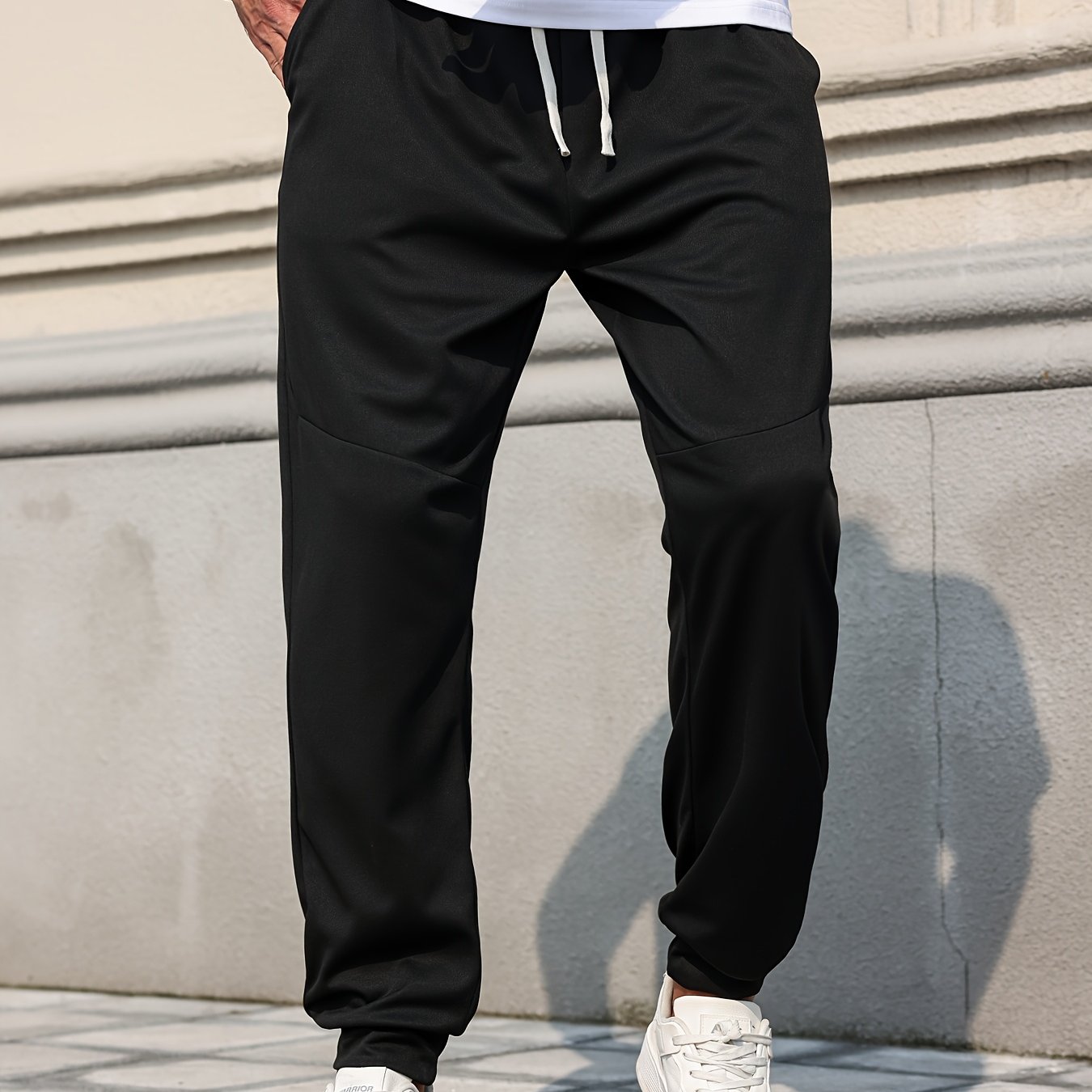 E-shop Herren Frühlings Sommer Freizeit Strickhose, Atmungsaktiv, Unifarben, Elastischer Bund, Knöchel-Eng anliegende Sportliche Caprihose