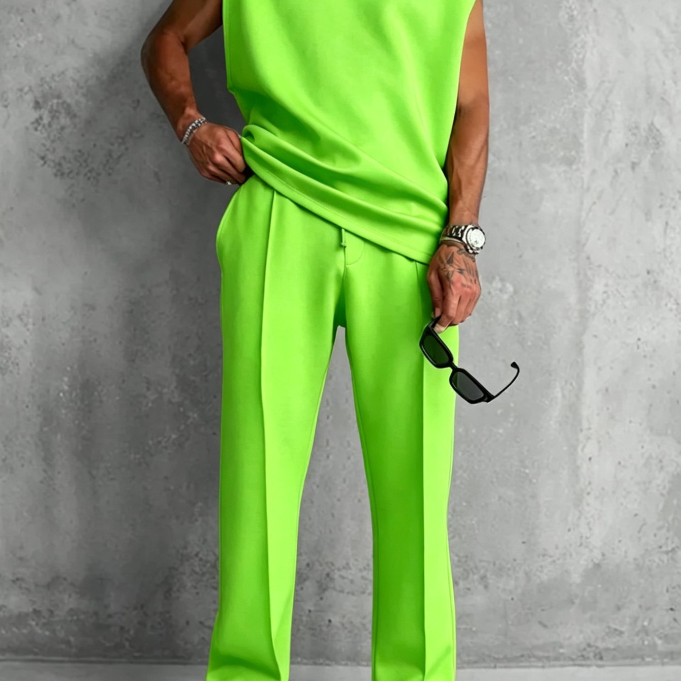 2pcs Set [new Summer ] Men's Modern & Comfortable Casual Sportswear Set - Tank Top & Trousers