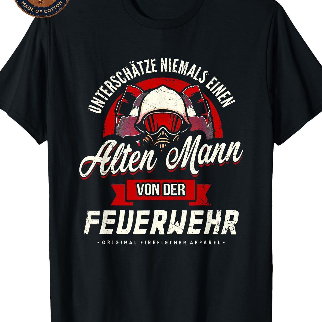 Image of Men's T-shirt Never Old For Man Firefighter Graphic Print T Shirt Unisex Casual Breathable Soft Streetwear Summer Casual Attire Wearing Machine Attire Printed Sided Comfortable Gift Neck