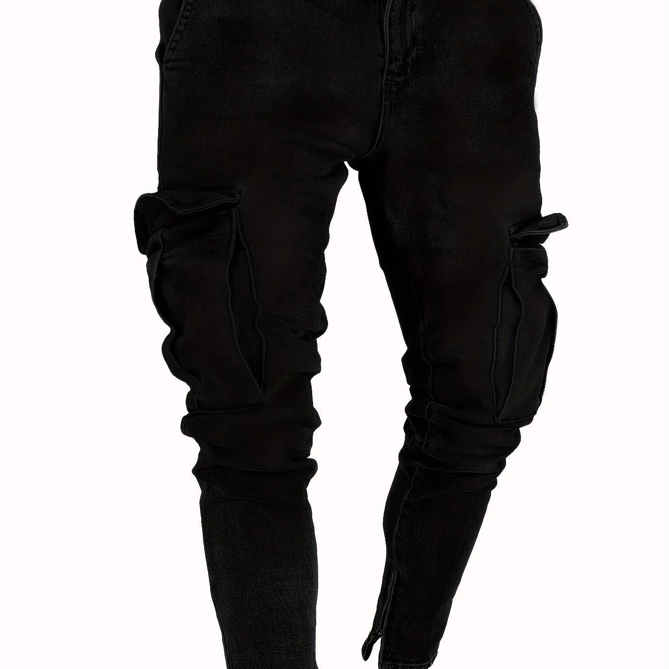Flap Pockets Cargo Pants Ripped Holes Loose Fit - Temu Canada