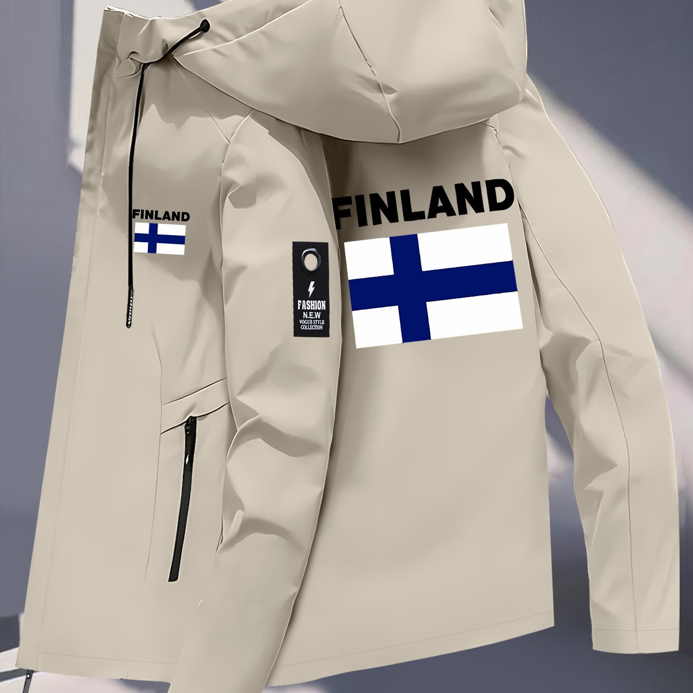 TEMU 's Windbreakers With Finnish Elements, Windproof Outdoor Climbing Jackets For Men And Women.