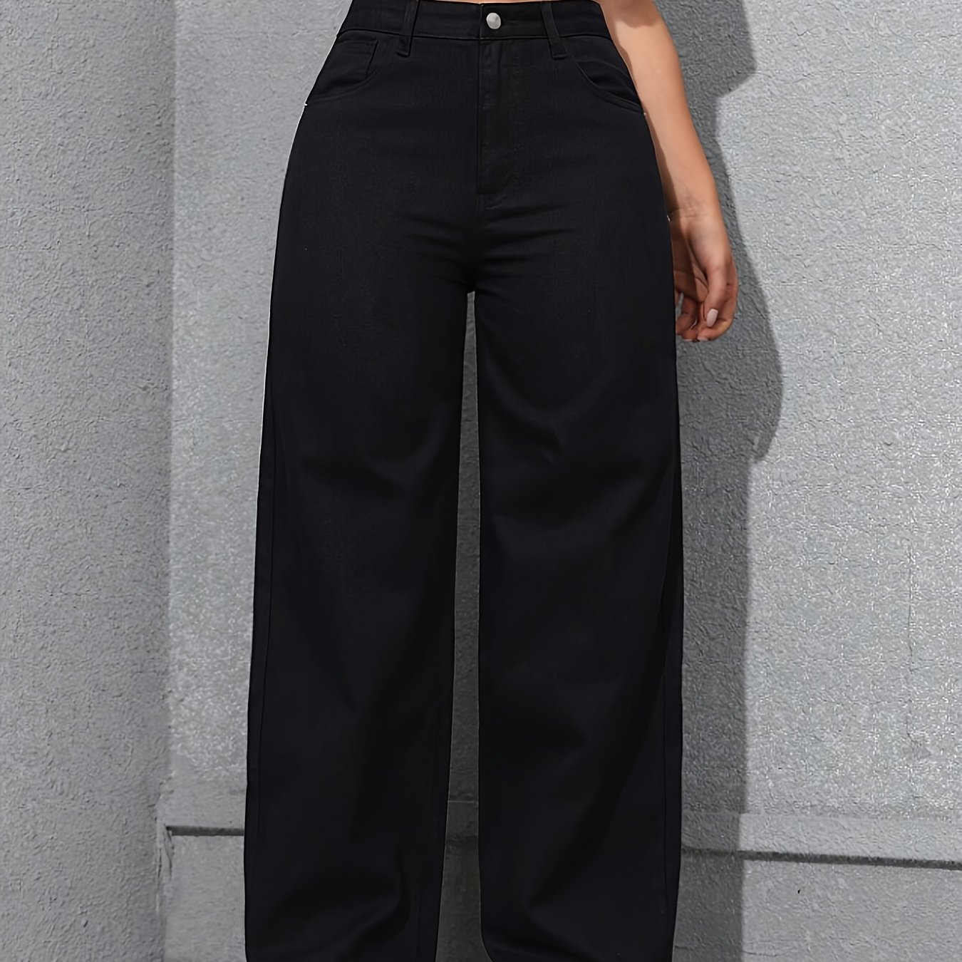 E-shop High Waist Draped Straight Denim Hose - Neues Nischen-Design, vielseitig und , geeignet für verschiedene Anlässe