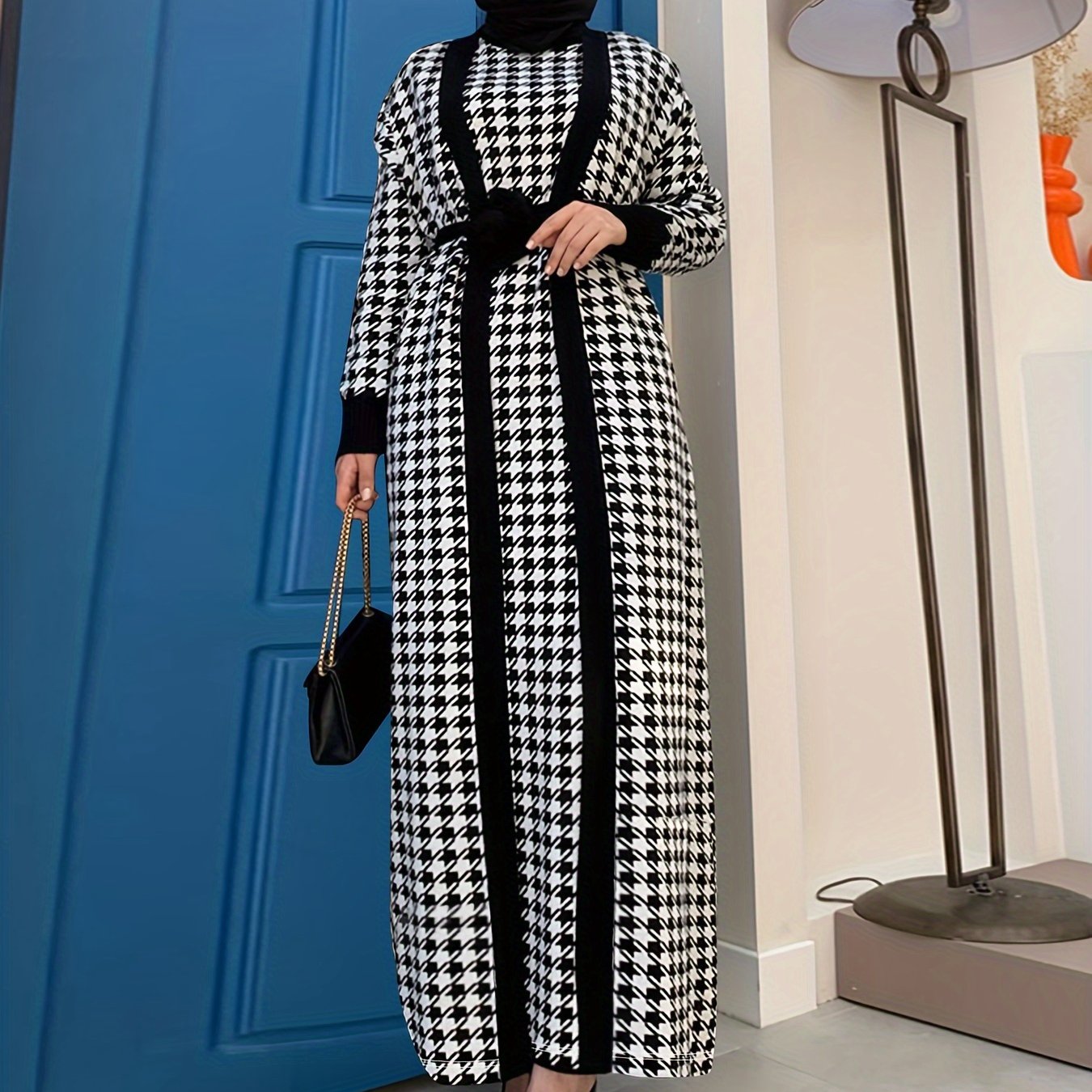Women's Autumn/winter Middle Eastern Jacket + Dress Set (headscarf Not Included)