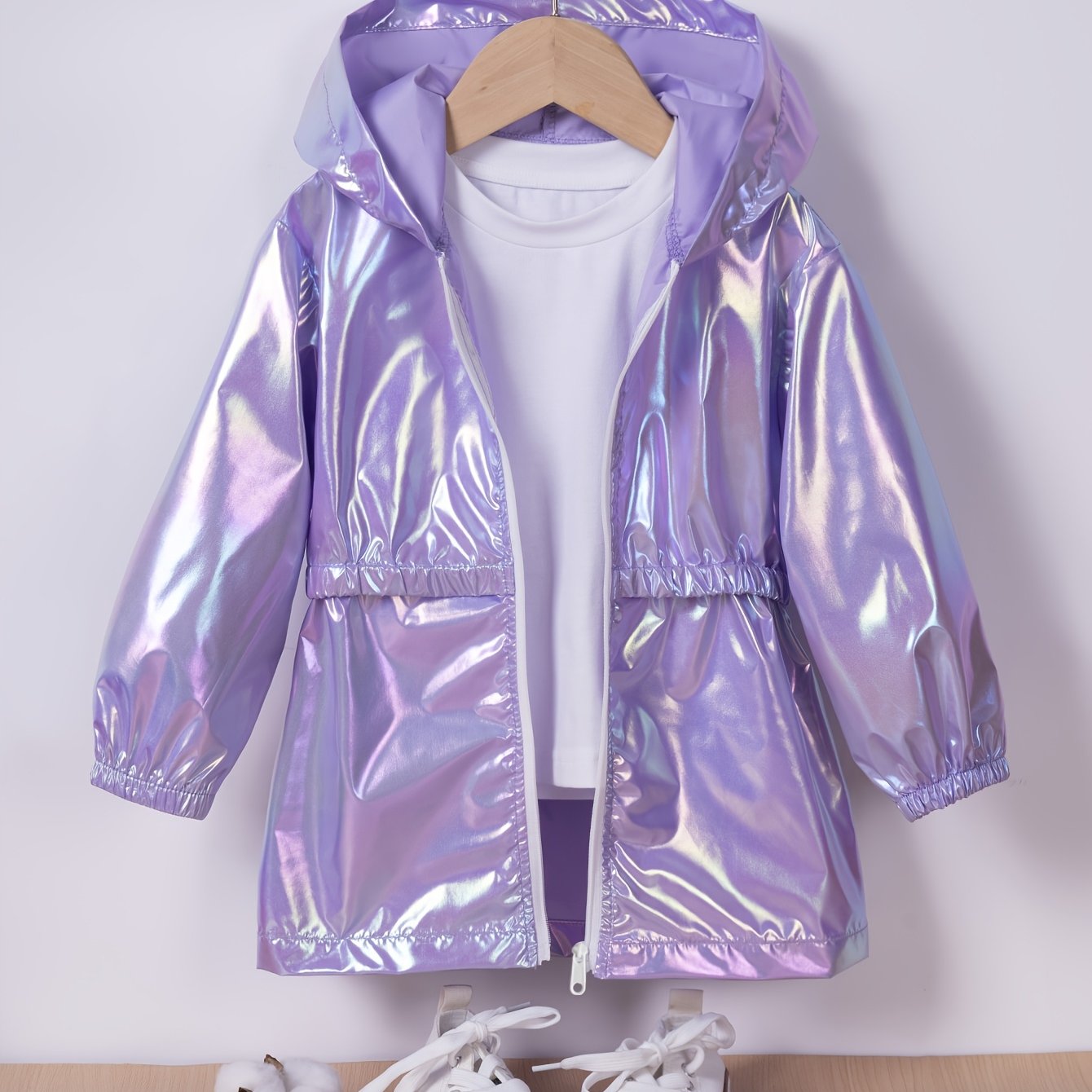 Girls Candy Color Jacket, Hooded Thin Casual Fashion Zipper Outerwear, Toddler Children Clothes For Spring Summer Fall, Back To School Essentials