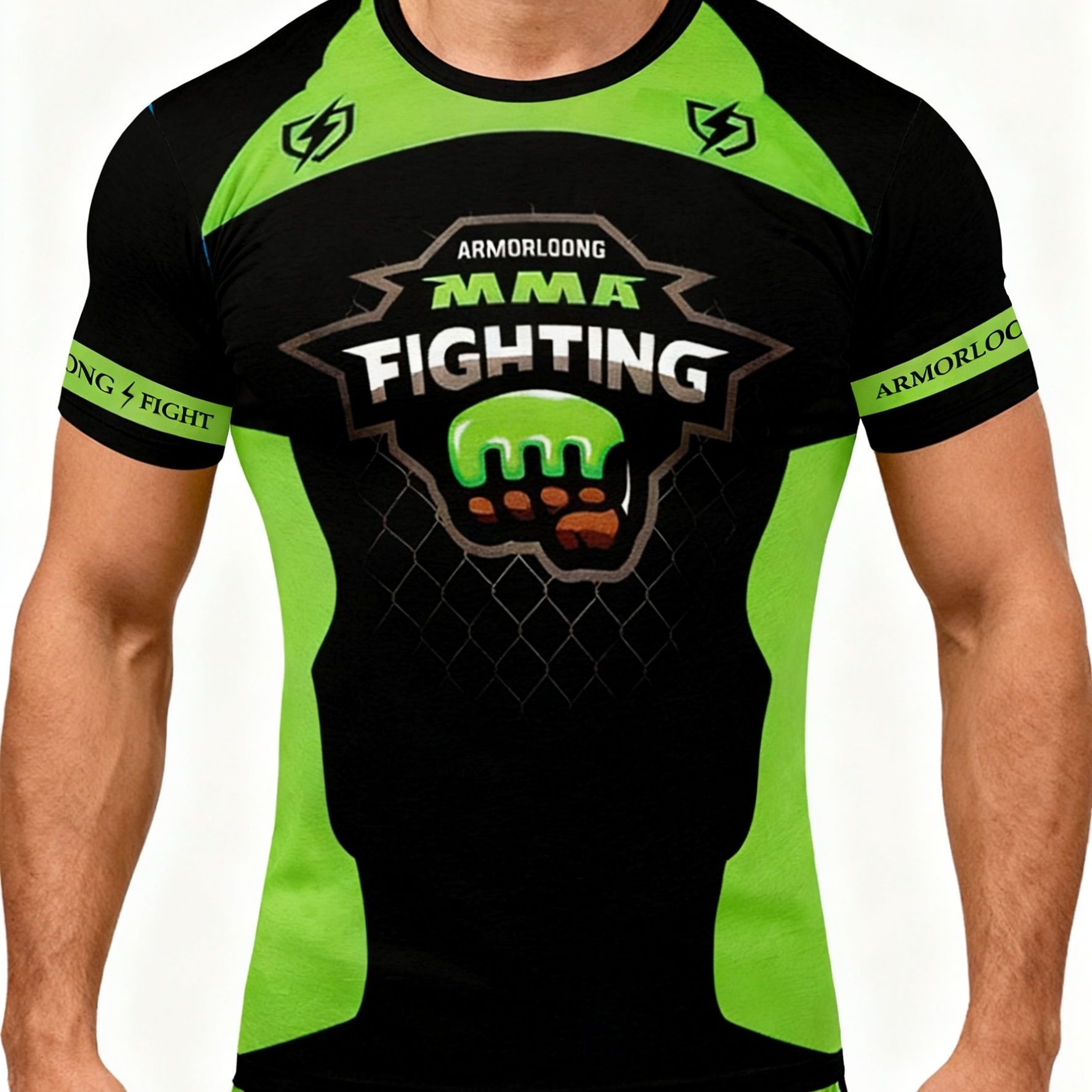 TEMU Men's Fitted Compression Short Sleeve, Full-print T-shirt, Fast-drying Sports Fitness & Training Top
