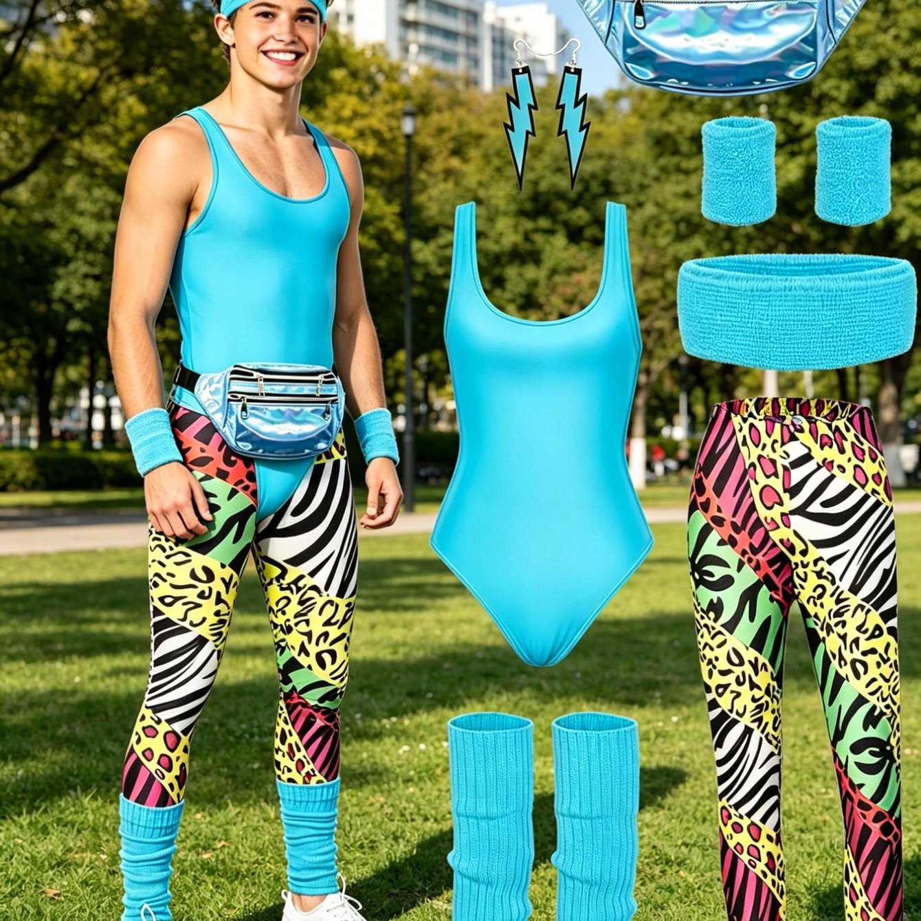 1 Set Of Retro Clothing For Teenagers, A 7pcs Set Of 80s Style Clothing, Very Suitable For Teenage Clothing, Is For , For Teenager