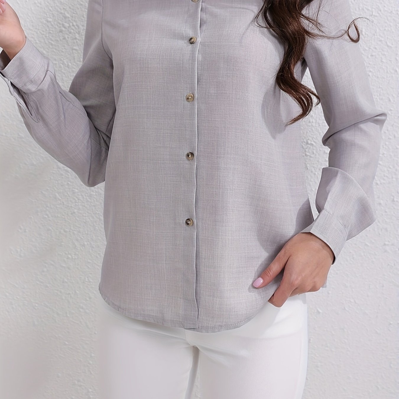 TEMU Button Front , Long Sleeve For & Fall, Women's Clothing