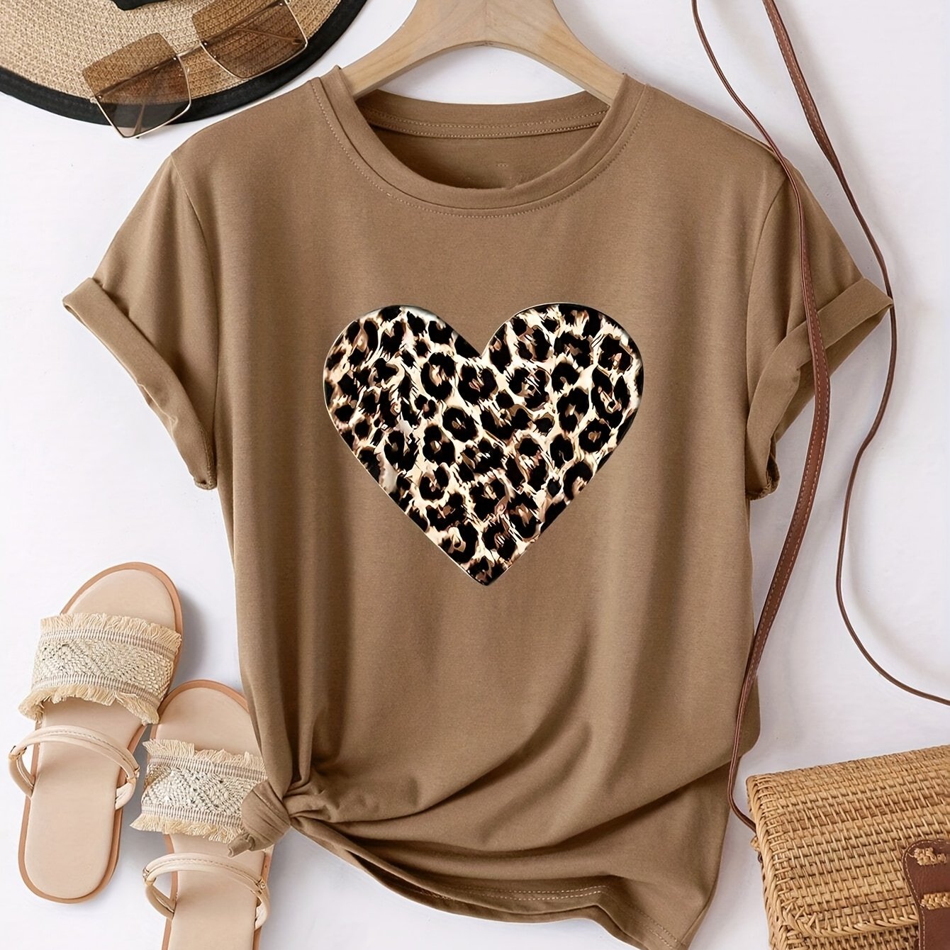 European And Casual Sports Print Round Neck T-shirt