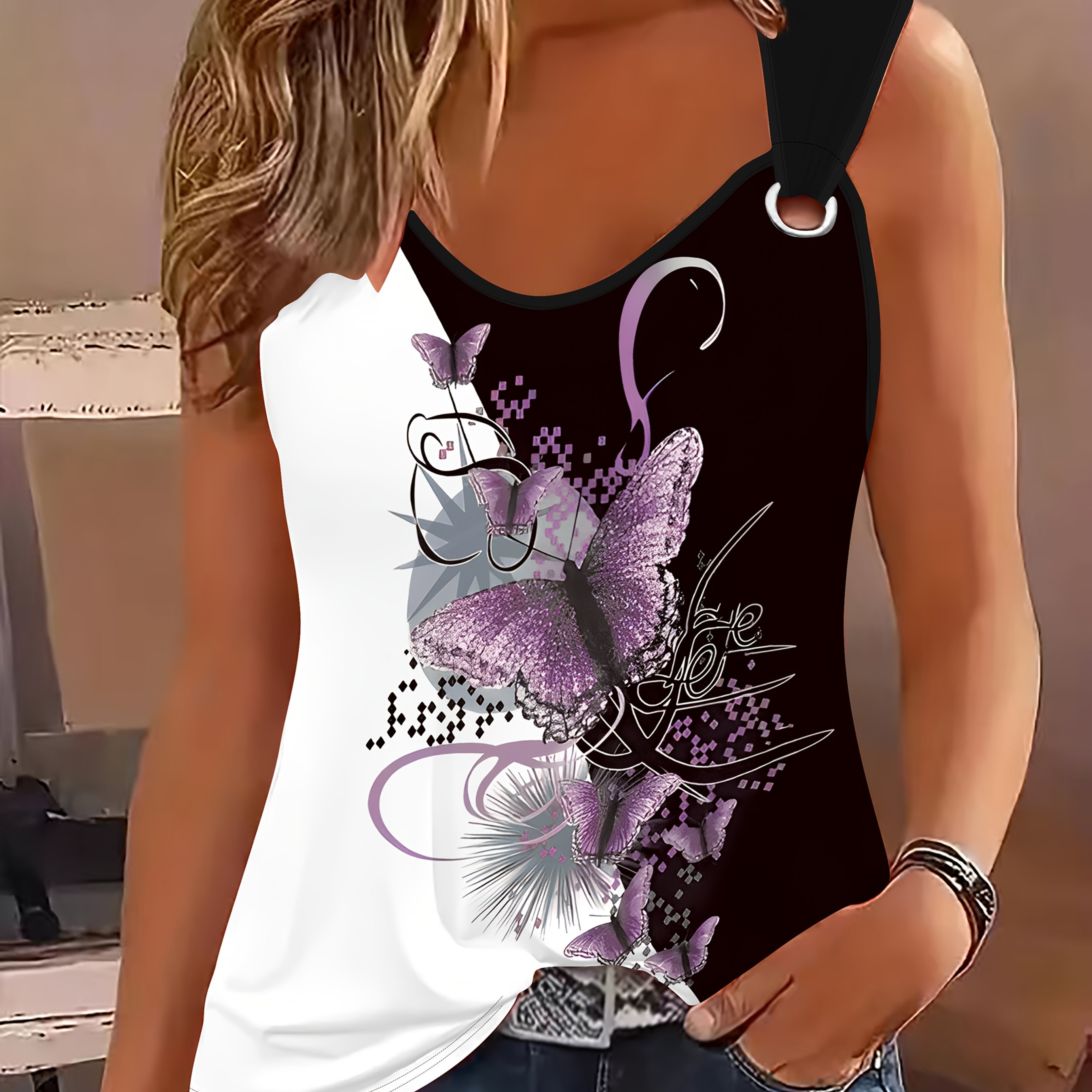 Women's Outdoor Casual Sports Pattern Round Vest