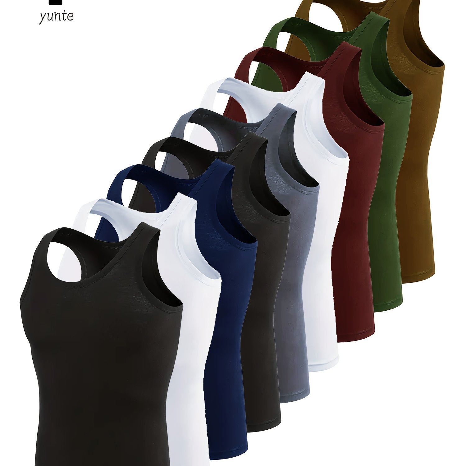 E-shop 9-teiliges Mischfarben-Set von Westen in , Navy, , Weinrot, Armee-Grün Khaki – , Atmungsaktiv, Bequem, Schnelltrocknende Sport- Fitnesswesten,