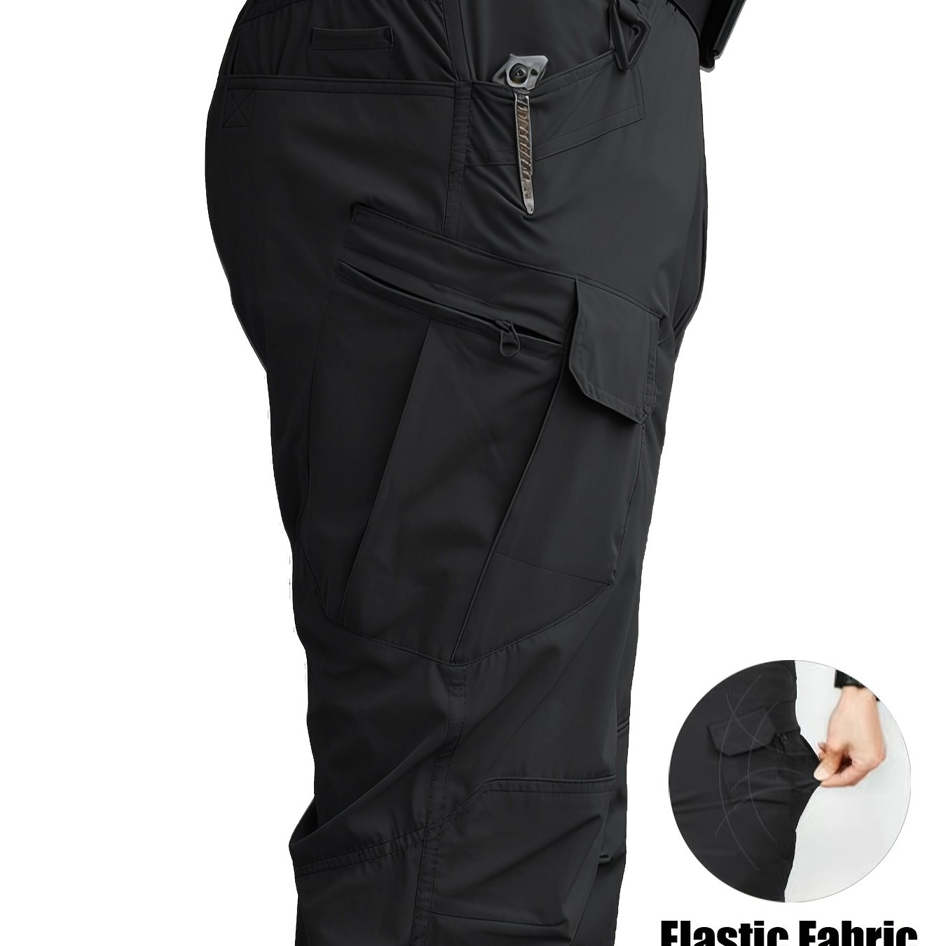 TEMU Men's Tactical Cargo Pants - Stretchy Multi-pocket Casual Trousers, Made Of Soft, Elastic, Quick-dry Fabric, Suitable For Outdoor Activities And