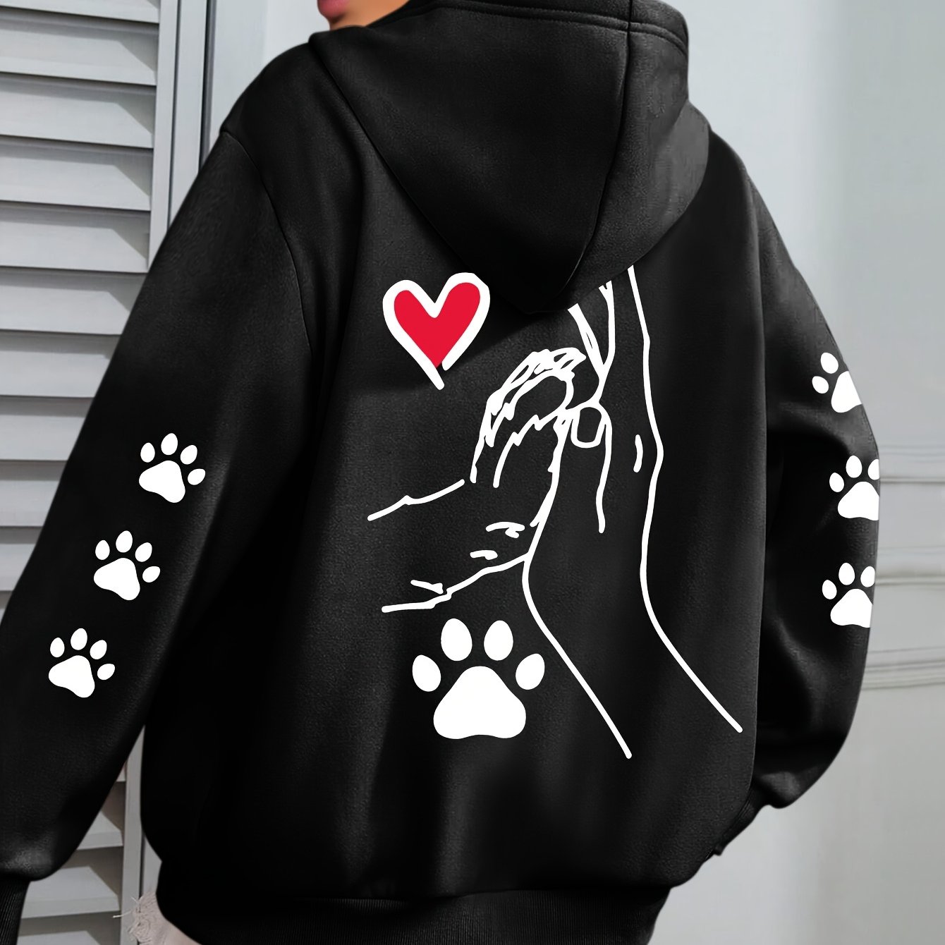 TEMU Plus Size - Plus Size - Plus Size "" Print Hoodie, Lässiges Langarm-Sweatshirt mit und Kapuze für Winter und Herbst, Entwickelt für Damen,