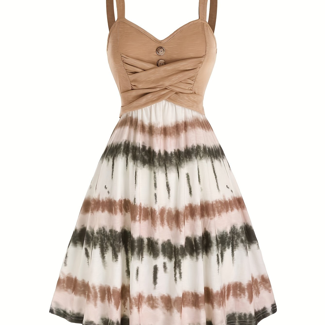 brown and white tie dye dress Kaftan/dress in Tie Dye