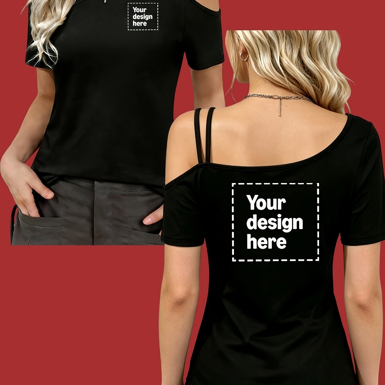 TEMU Custom Pattern Logo Fashion Women's Off-shoulder Cami Top