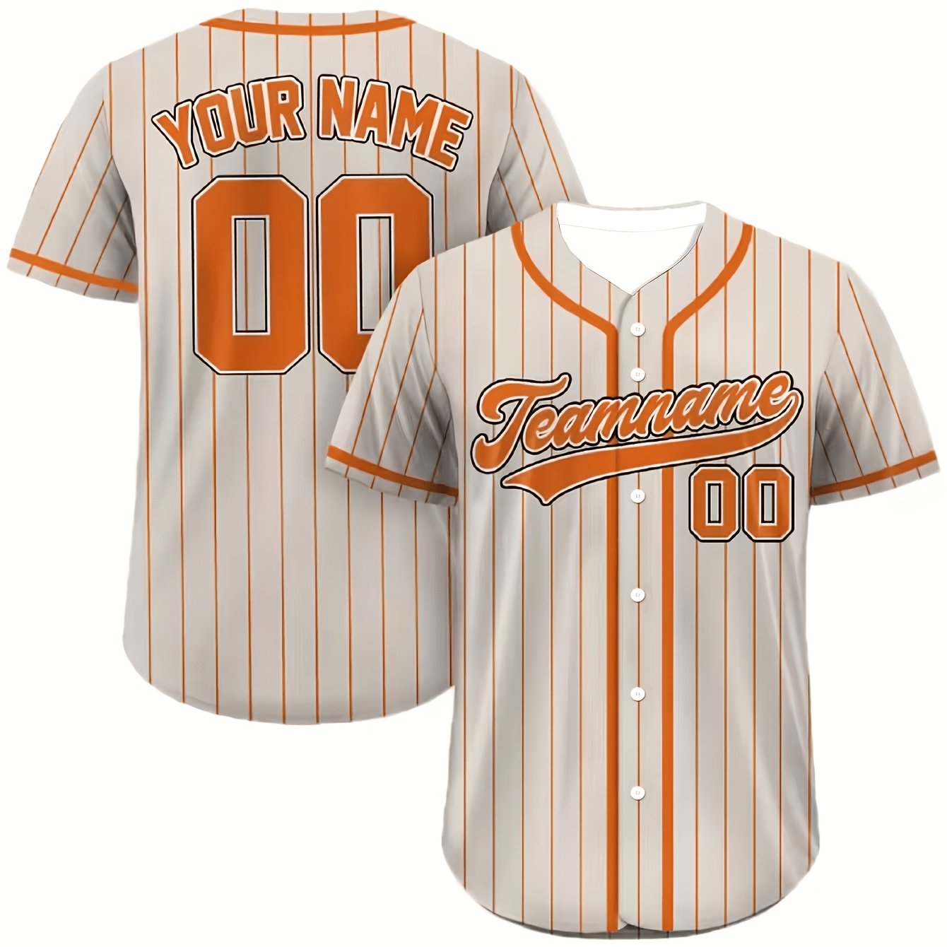TEMU パーソナライズド ベースボールジャージ カスタムチーム名・背番号入りシャツ メンズ・レディース・ユース・ファン向け 試合観戦ウェア