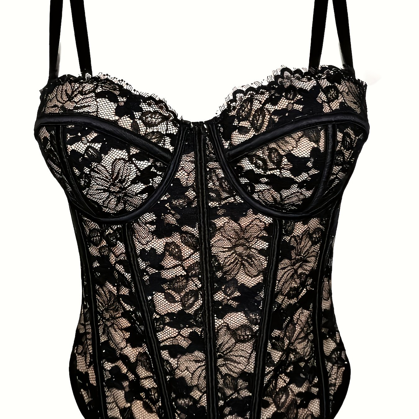 TEMU #9211 Lace Design Camisole With A , Elegant And Niche Body-shaping Underwear, Women's Innerwear And Outerwear Fishbone Top, Group Style