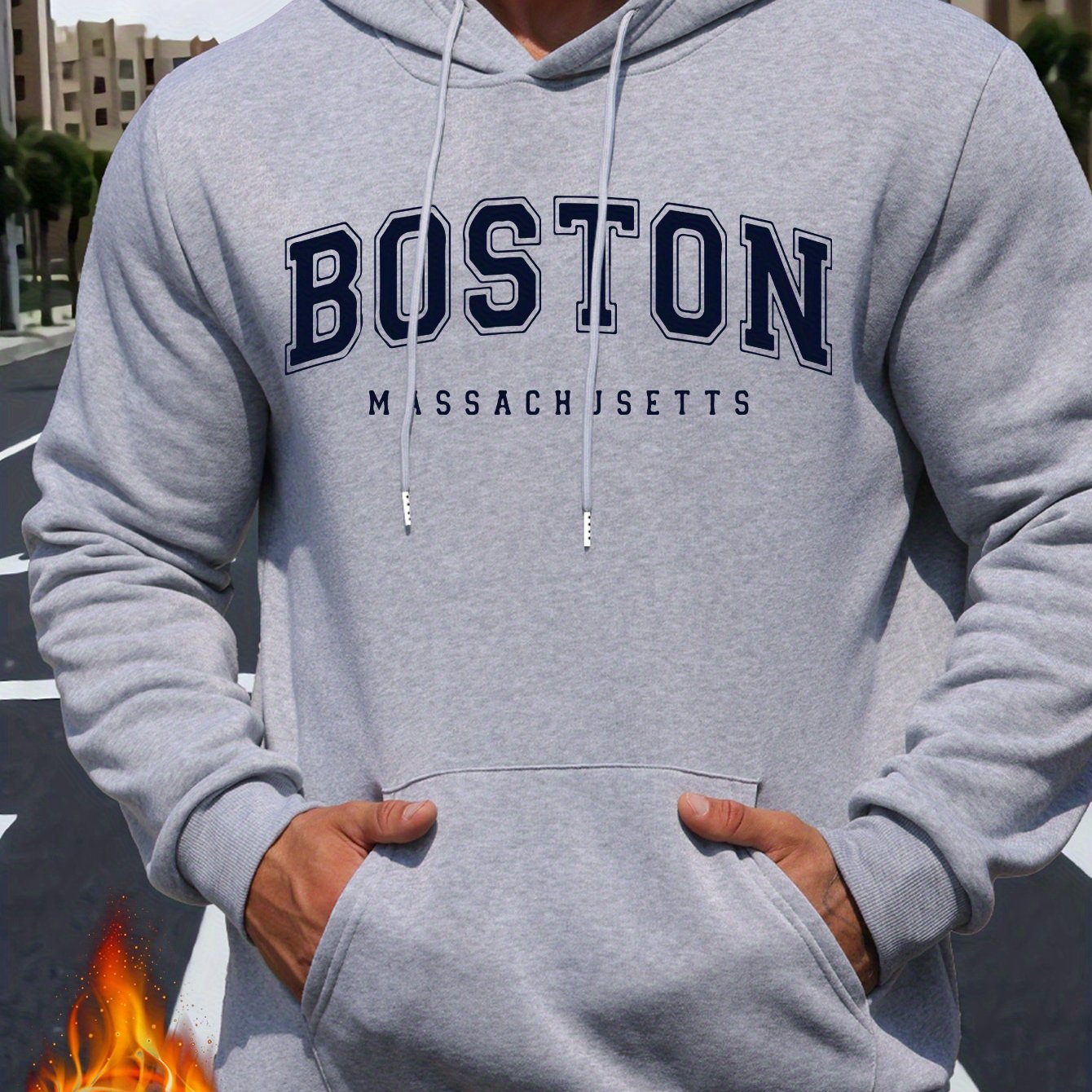 Image of A Boston Theme Design Trendy Sweatshirt Men's Hoodie High Quality Thick Premium Sweatshirt For Casual Wear And Winter Gift For Who Fashion