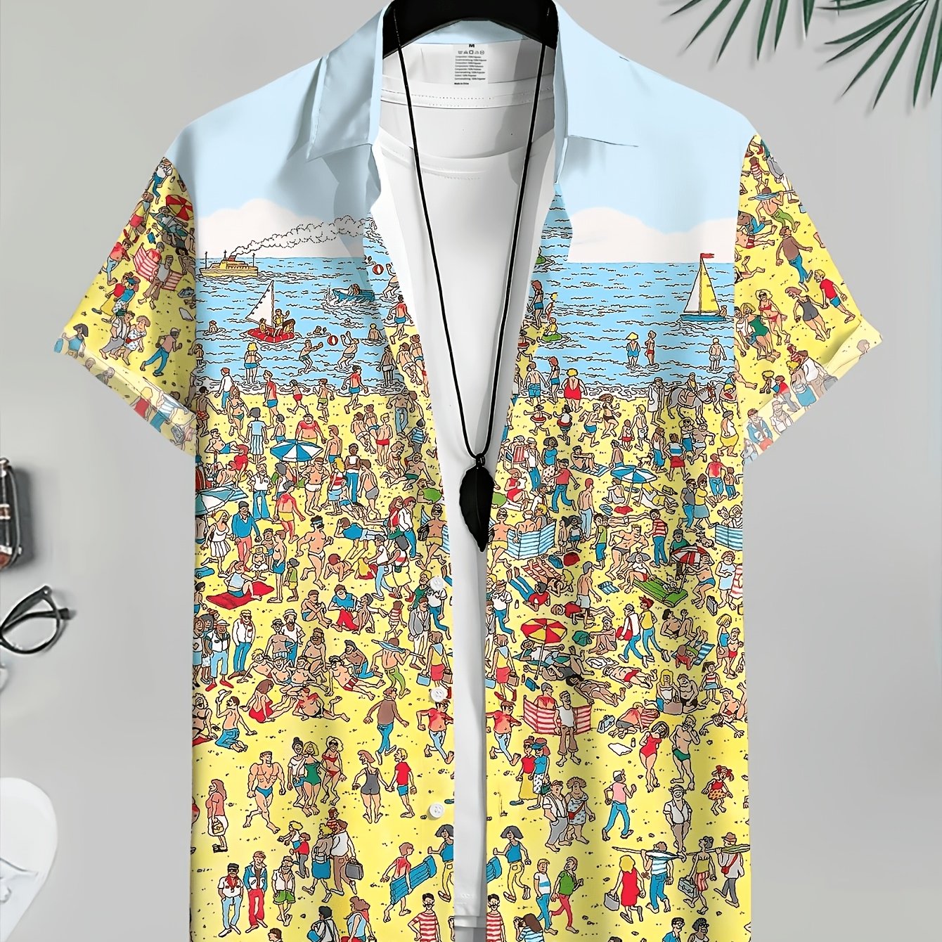 TEMU Men's Casual 3d Where's Willy Print Shirt