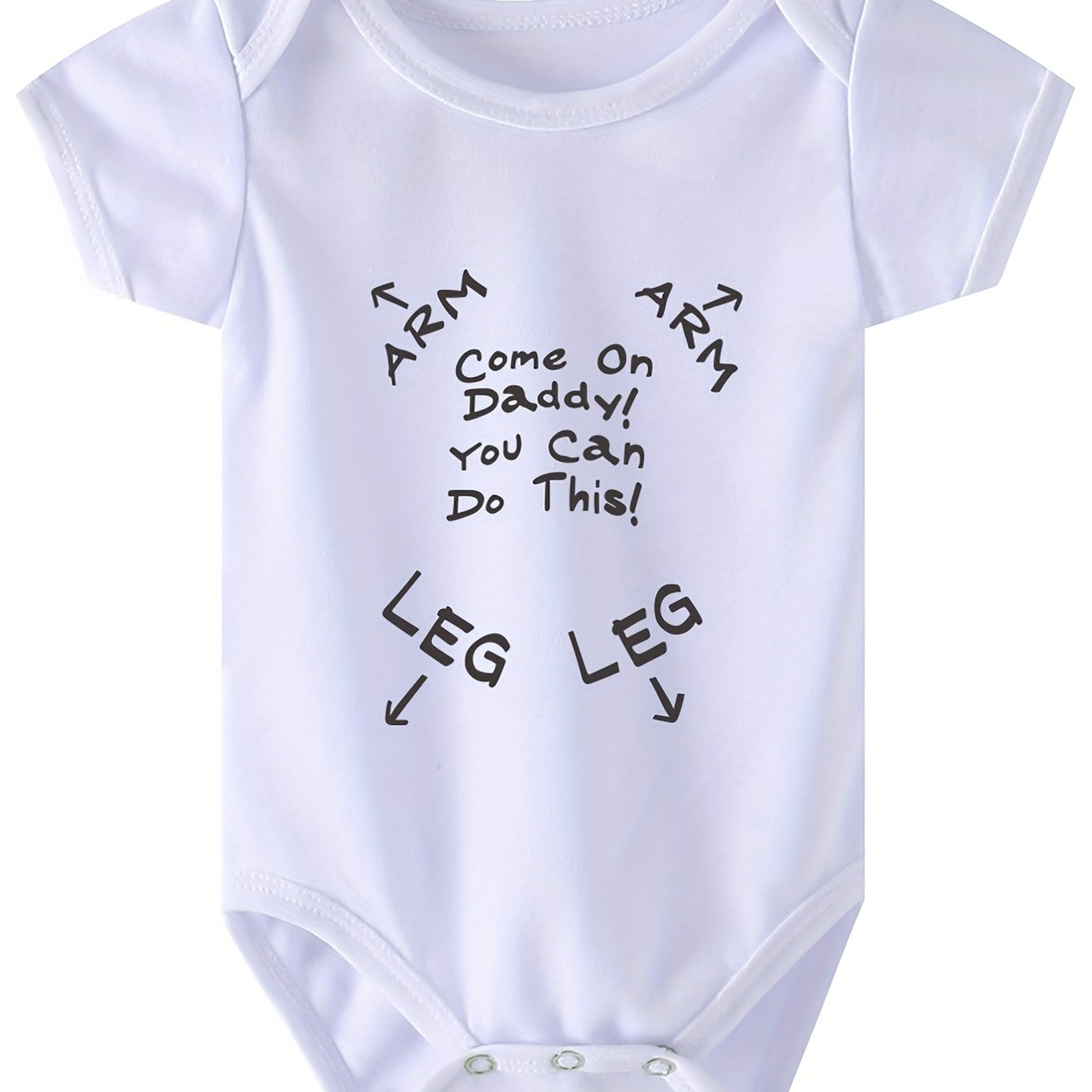 New Daddy! Onesie Short Sleeve Letter Print And Toddler Jumpsuit Crawling Suit, For Outdoor