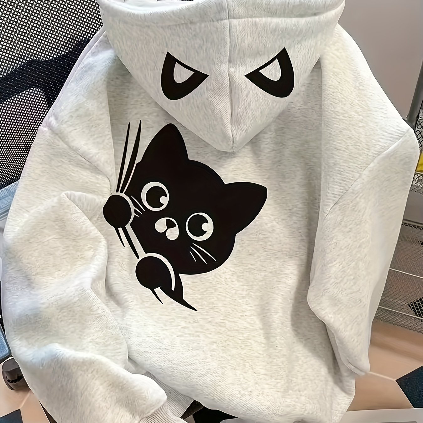 Image of New Gray Sweatshirt For Boys, Stylish Long-sleeve Hooded Top, Fun Boys' Hoodie, Spring/autumn Essentials