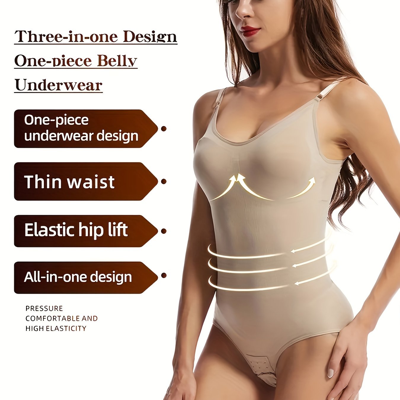 Seamless Solid Shaping Bodysuit, Tummy Control Butt Lifting Slip Body  Shaper, Women's Underwear & Shapewear