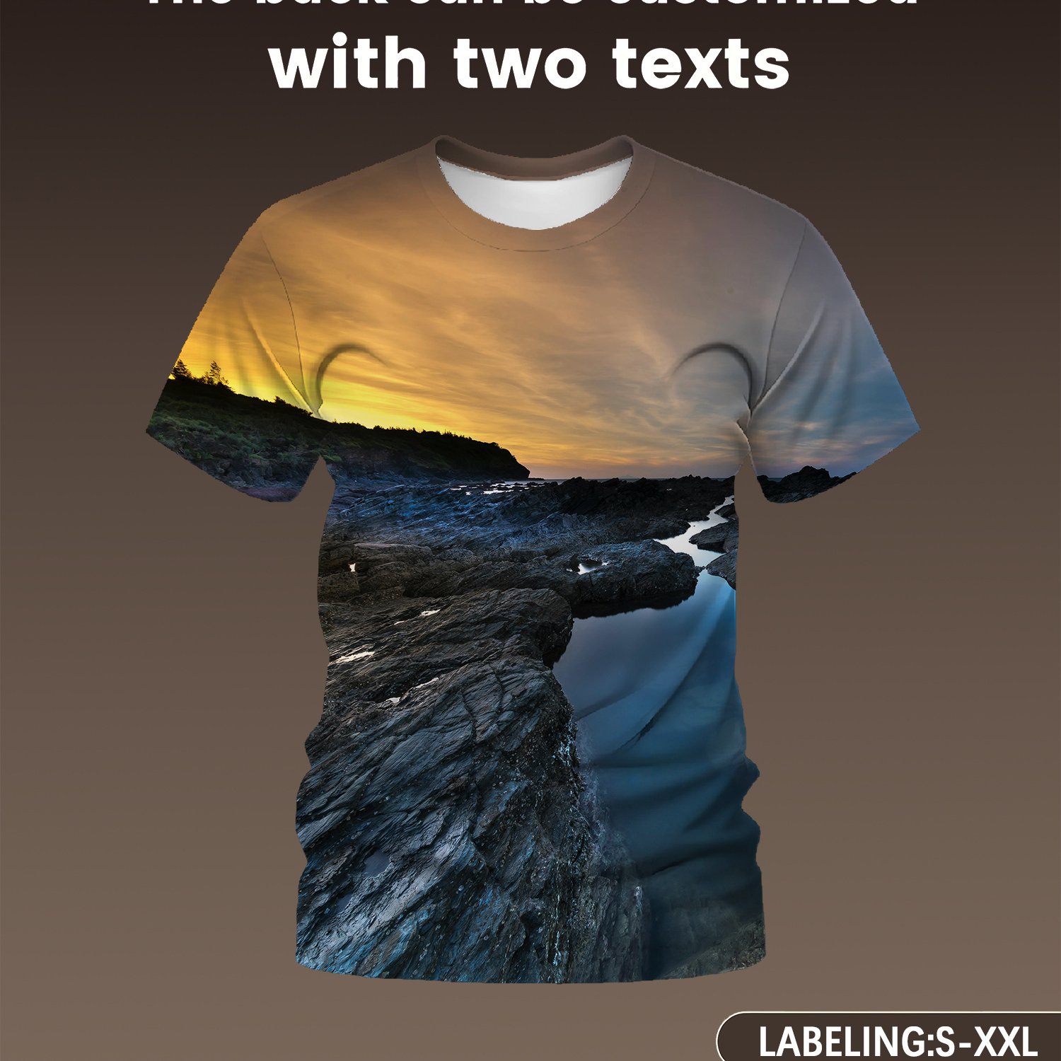 TEMU Custom Men's Casual T-shirt - Breathable And Soft Fabric, Elastic And , Print Design, Round Neck Short Sleeve T-shirt, In Sizes S-xxl For ,