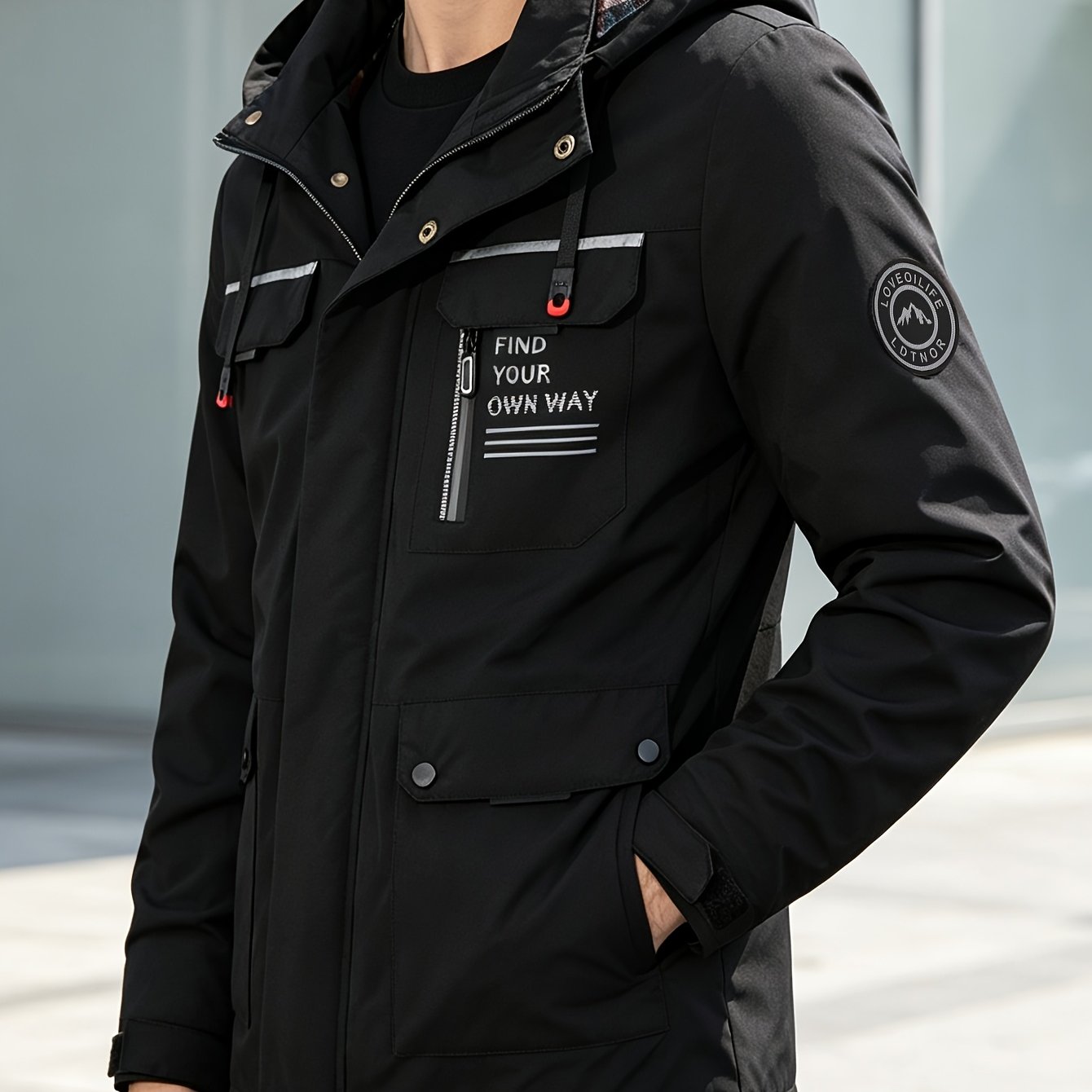 Men's Fashion Casual Windbreaker Jacket, Spring And Autumn Outdoor Lightweight Jacket