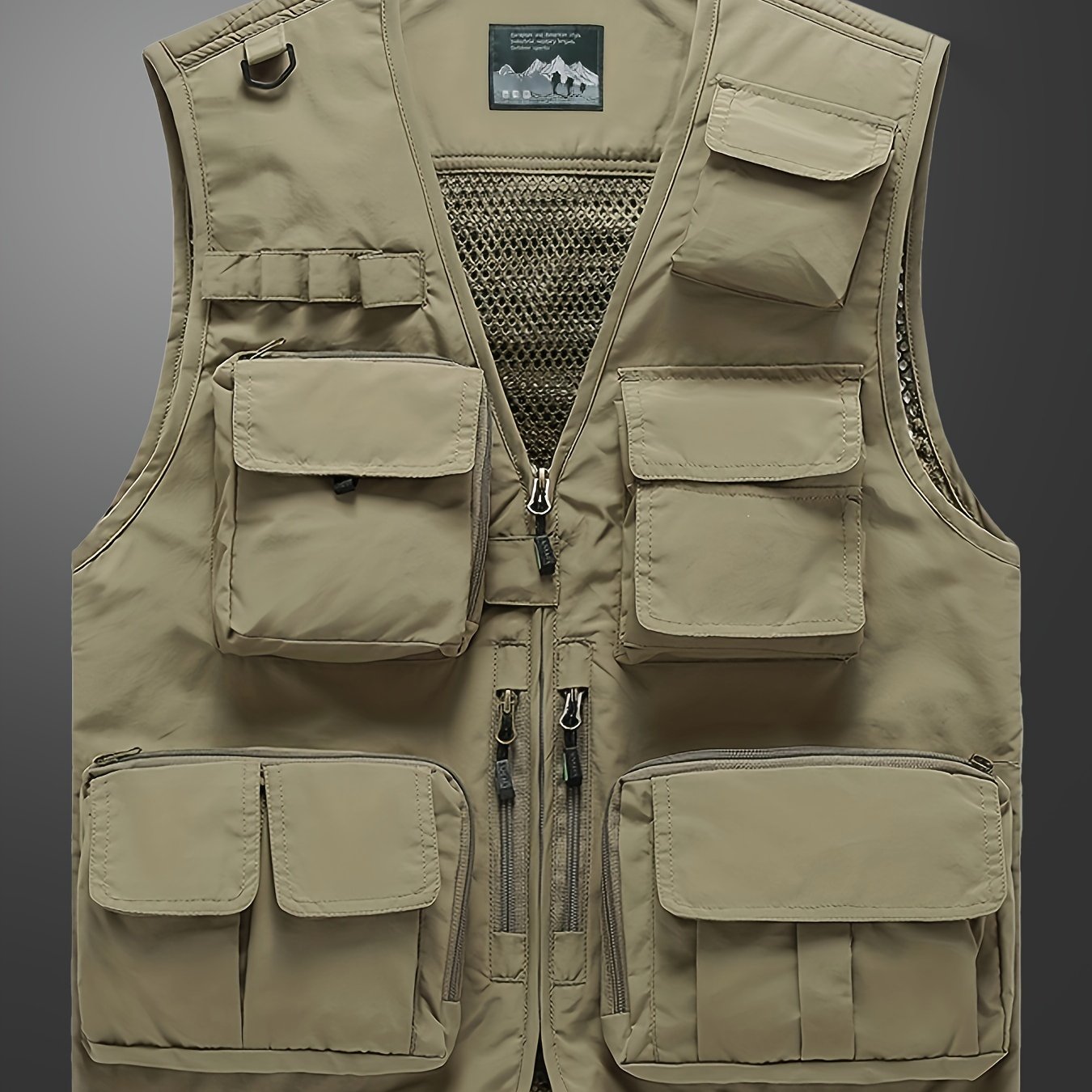 Zipper Pockets Cargo Vest Men's Casual Outwear Zip Vest - Temu Canada