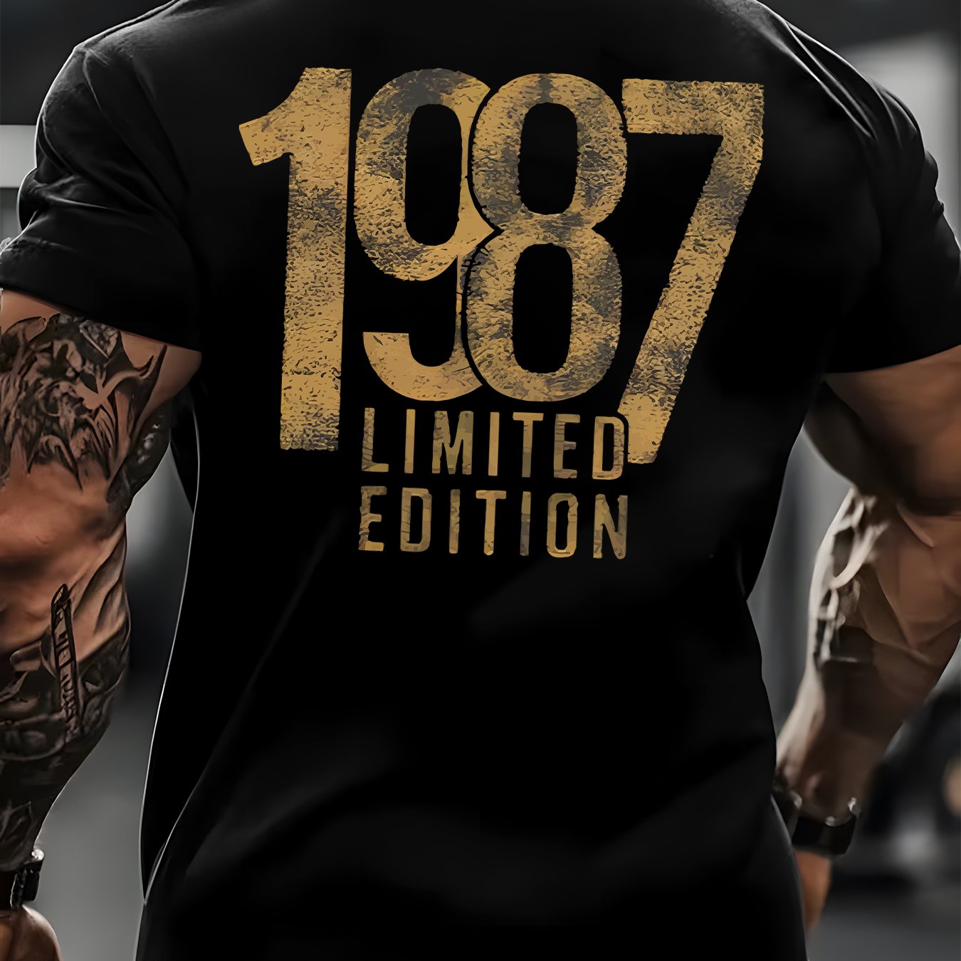 TEMU Men's Summer Casual Short-sleeve T-shirt, 1987 Pattern, Versatile And Trendy Men's Apparel, Short-sleeve Top For Outdoor Wear And Home