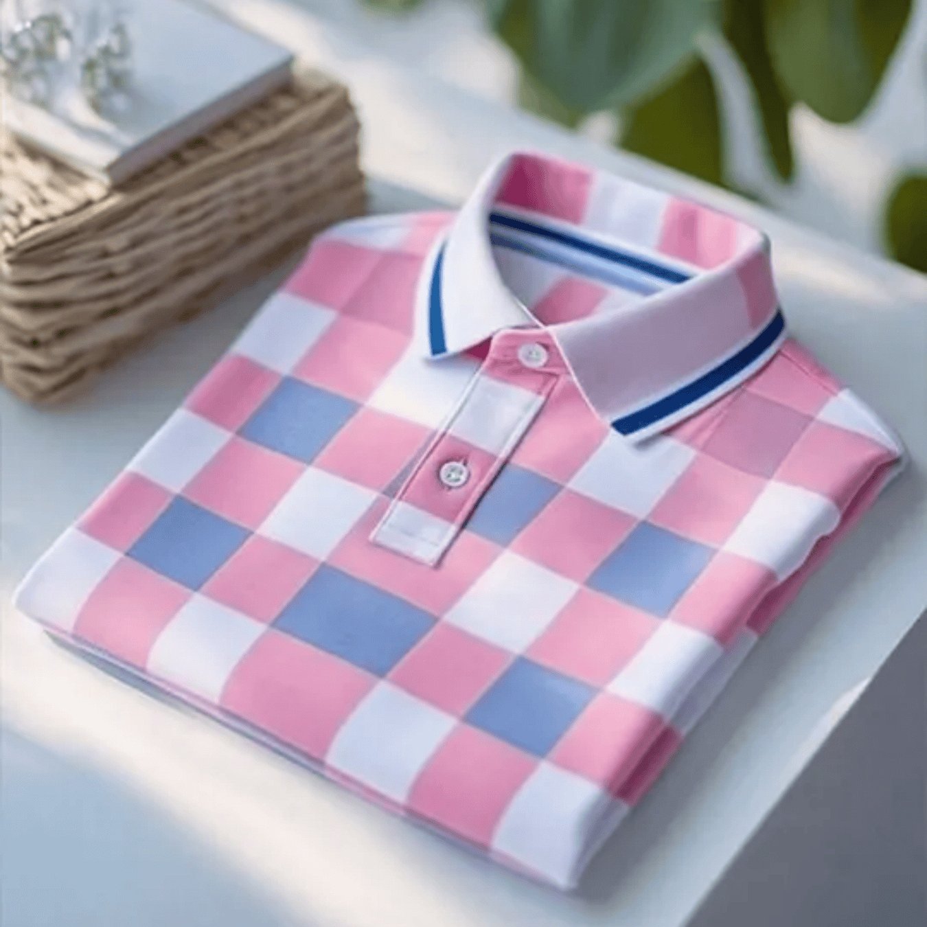 Image of Business Men's Short Sleeved Shirt, Contrasting Print, Mature And Stable Top, Refreshing And Breathable Summer T-shirt, Men's Casual Top, Men's T-shirt, , Men's Business Casual Shirt