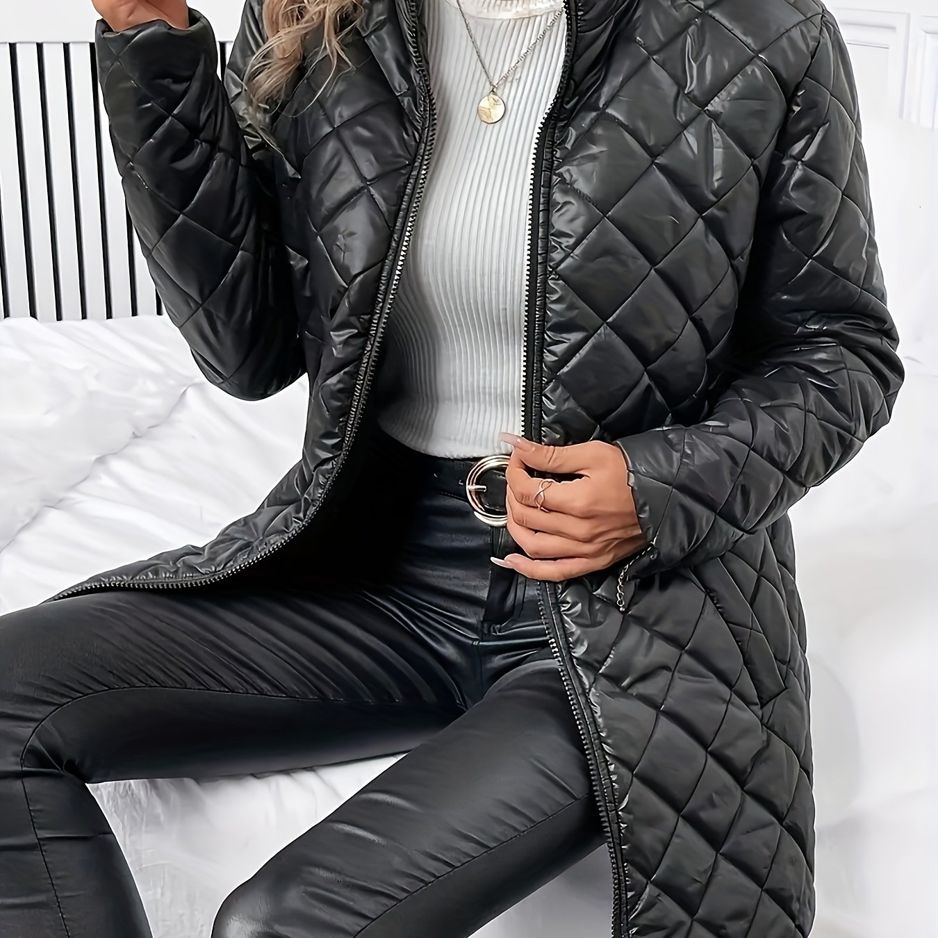 E-shop ML25053124+Elegante +Damen Elegantes Langarm-Jacket, Casual Mode Einfacher Stil, Geeignet für Draußen, Drinnen, Warm