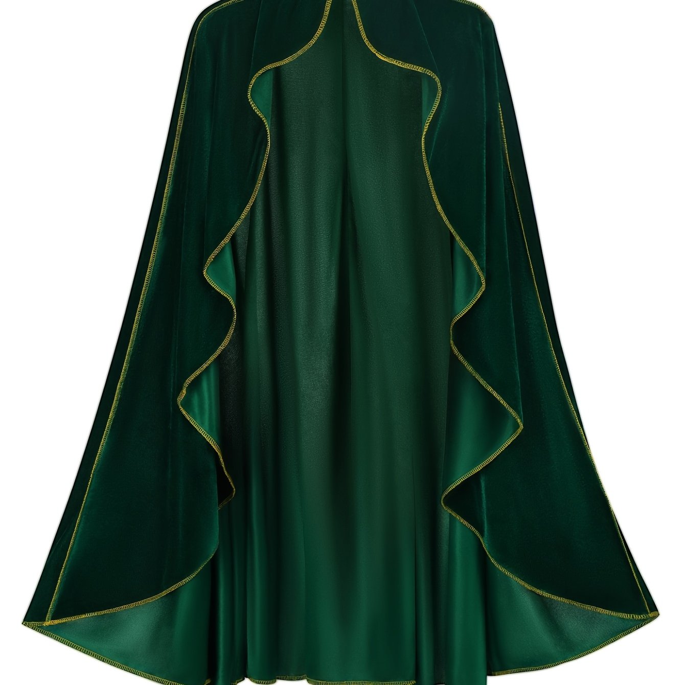 TEMU Capa medieval de botonadura con cuello para disfraces de Halloween, capa chal ribete dorado para bailes de Halloween, banquetes, juegos ,