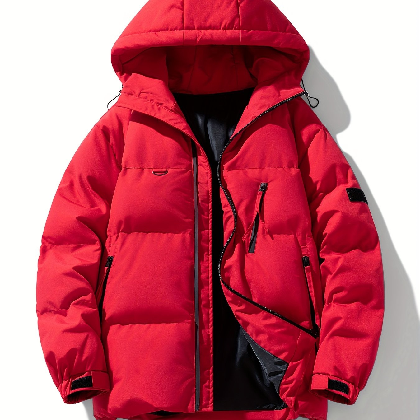 Image of Awesome Bird Men's Winter Hooded Jacket - Thick, Warm & Trendy With Zip-up Front And Long Sleeves