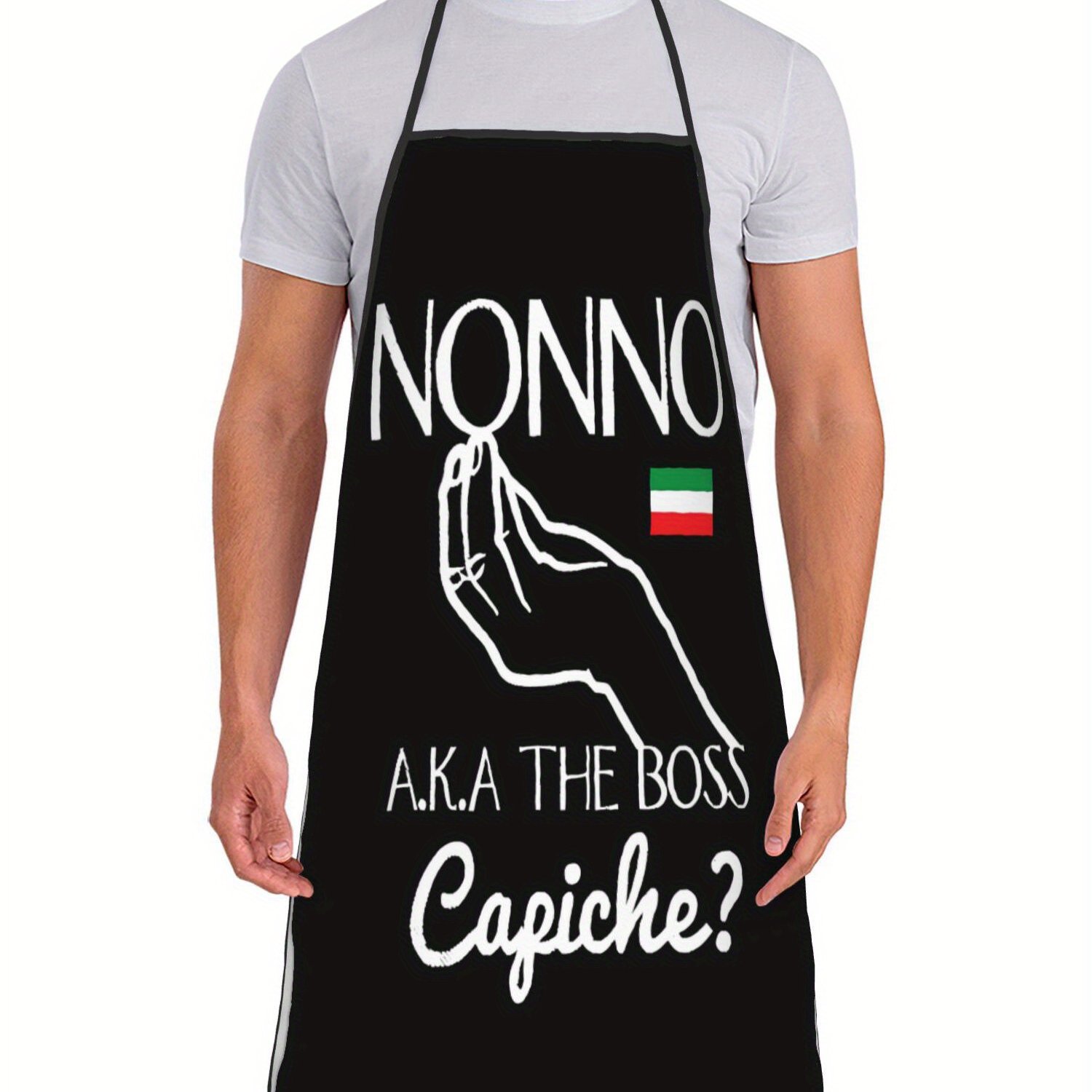 TEMU Zlienszus 's Vintage Kitchen Apron - " Aka The ?" Printed Design, 100% Polyester, Reusable & Washable For Baking, Gardening, Painting, Bbq,