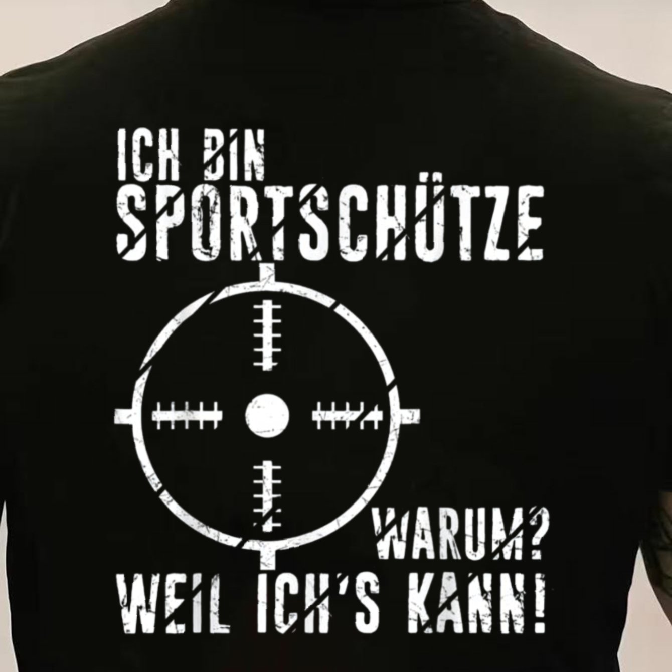 Image of Plus Size With Sports Shooter Design And German Text For Shooting Enthusiasts