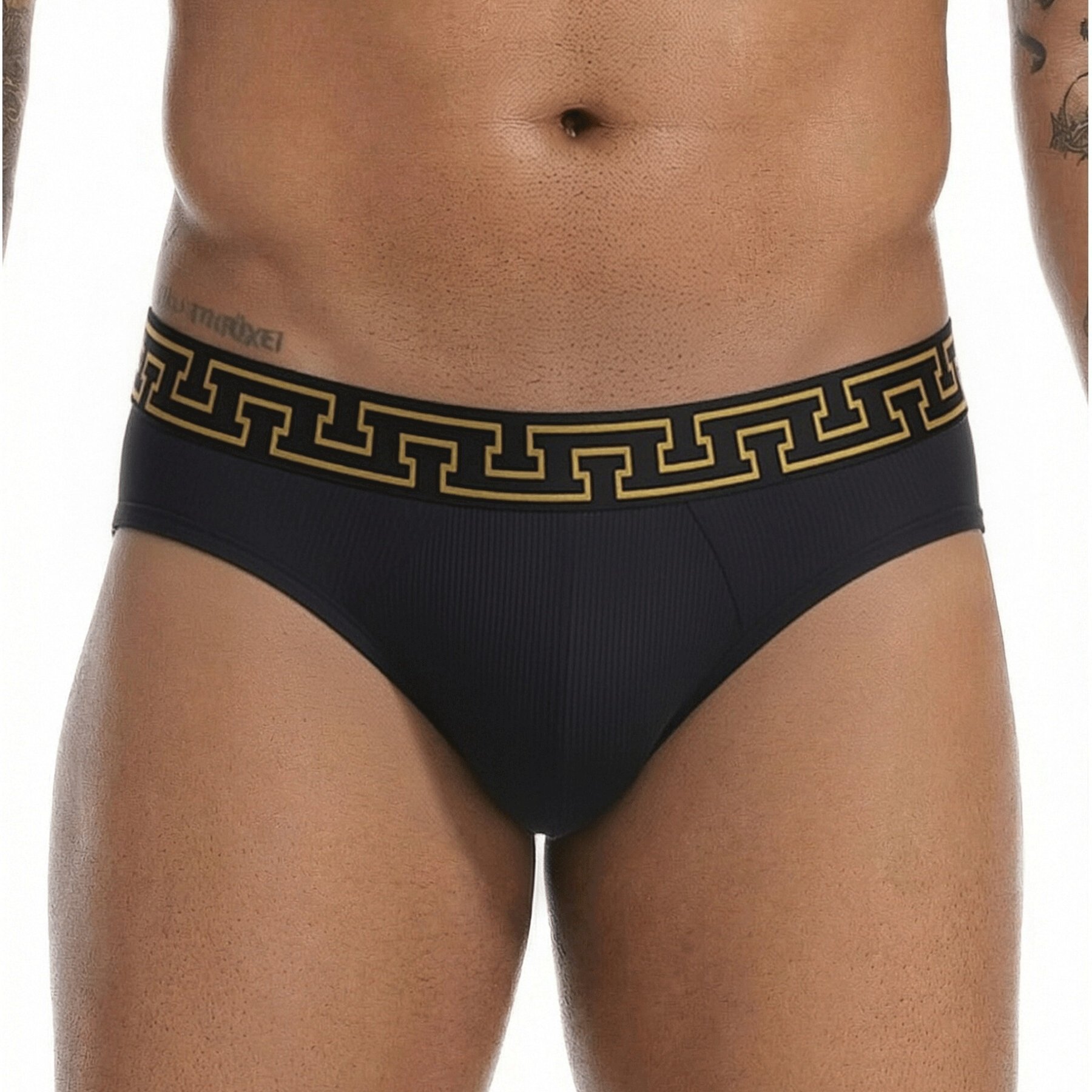 TEMU 1pc Men's Low-rise Briefs, Striped Fabric, Comfortable, Breathable & High Elasticity