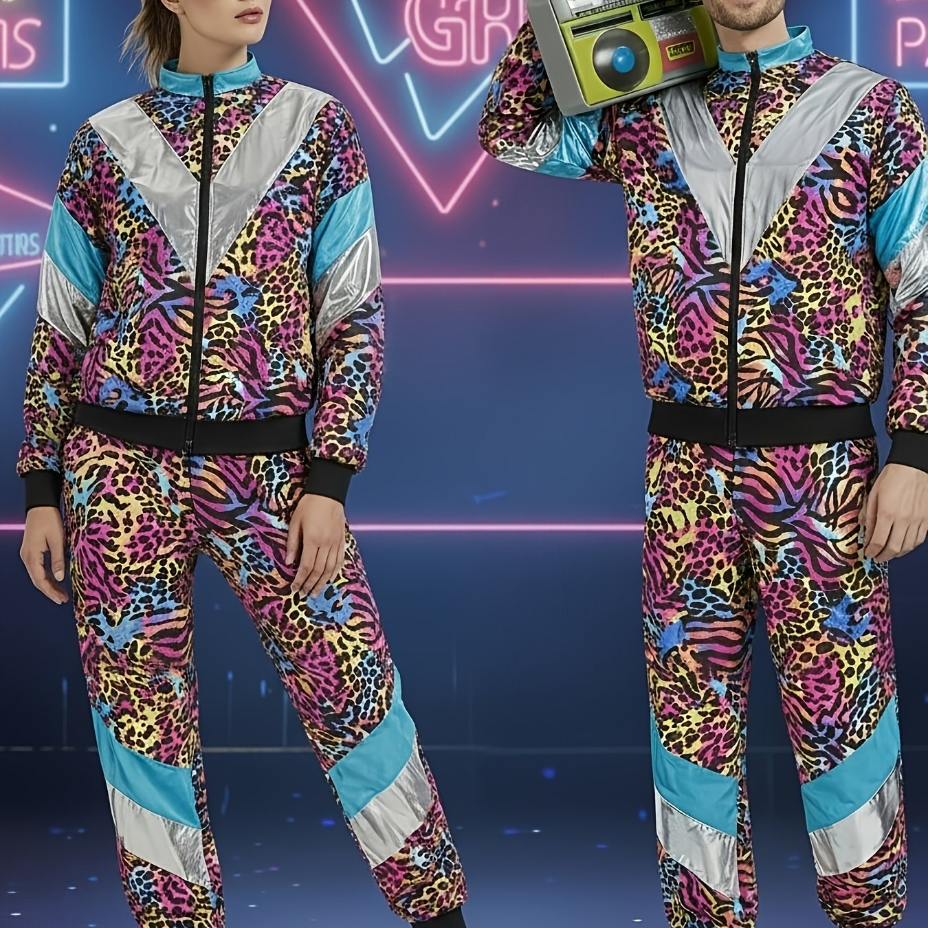 TEMU Disco Role-play Costume Set Athletic Field Dance Casual Outfit Fitness Athletic Wear