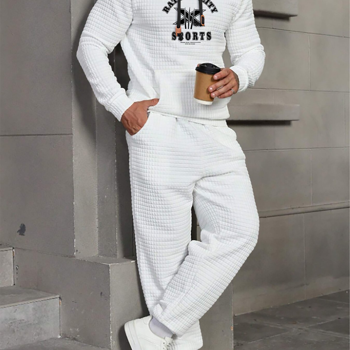 TEMU Men's Casual Sports Hoodie With A Drawstring Hood And An X Letter Pattern, Designed For Autumn And Winter. The Overall Stylish And Creative,