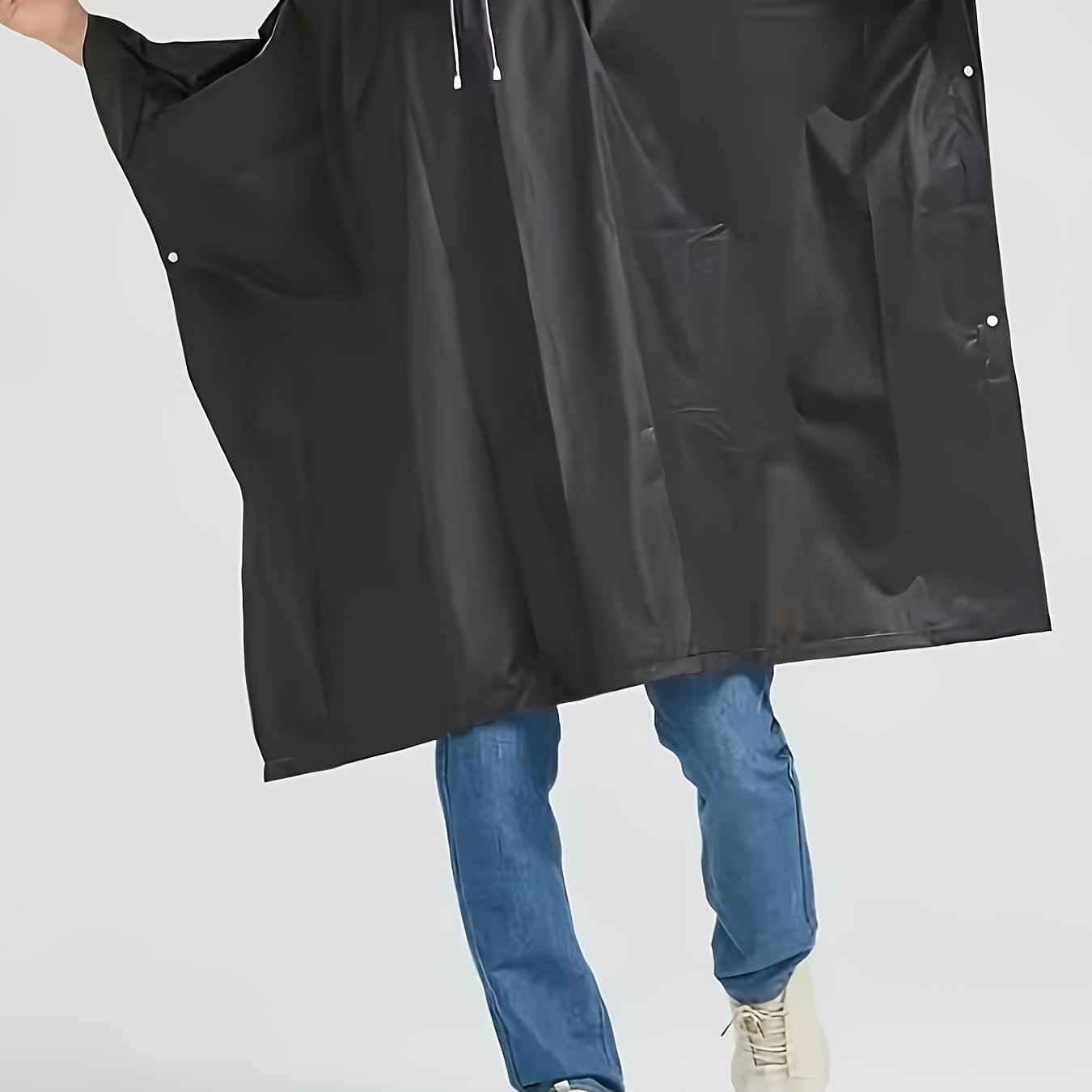 Eva Rain Poncho For Outdoor Cycling, Multi-functional Hooded Jacket With Slit Sleeves, Solid Color, , Adult, Raincoat