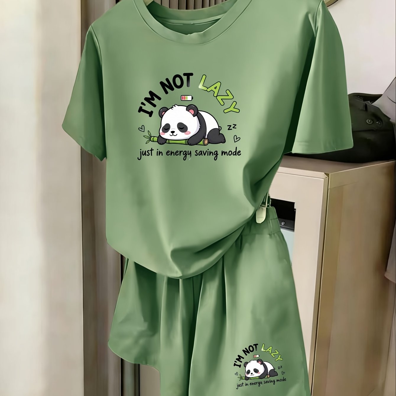TEMU 2026 For Teen Pajama Sets Featuring Adorable Cartoon Pandas, And , Suitable For And As Wear, And Versatile., For Teenager, For Teenager
