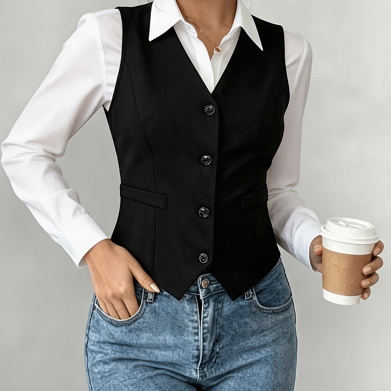 New Elegant Commuter Fashion Temperament Sleeveless Solid Women's Vest Top