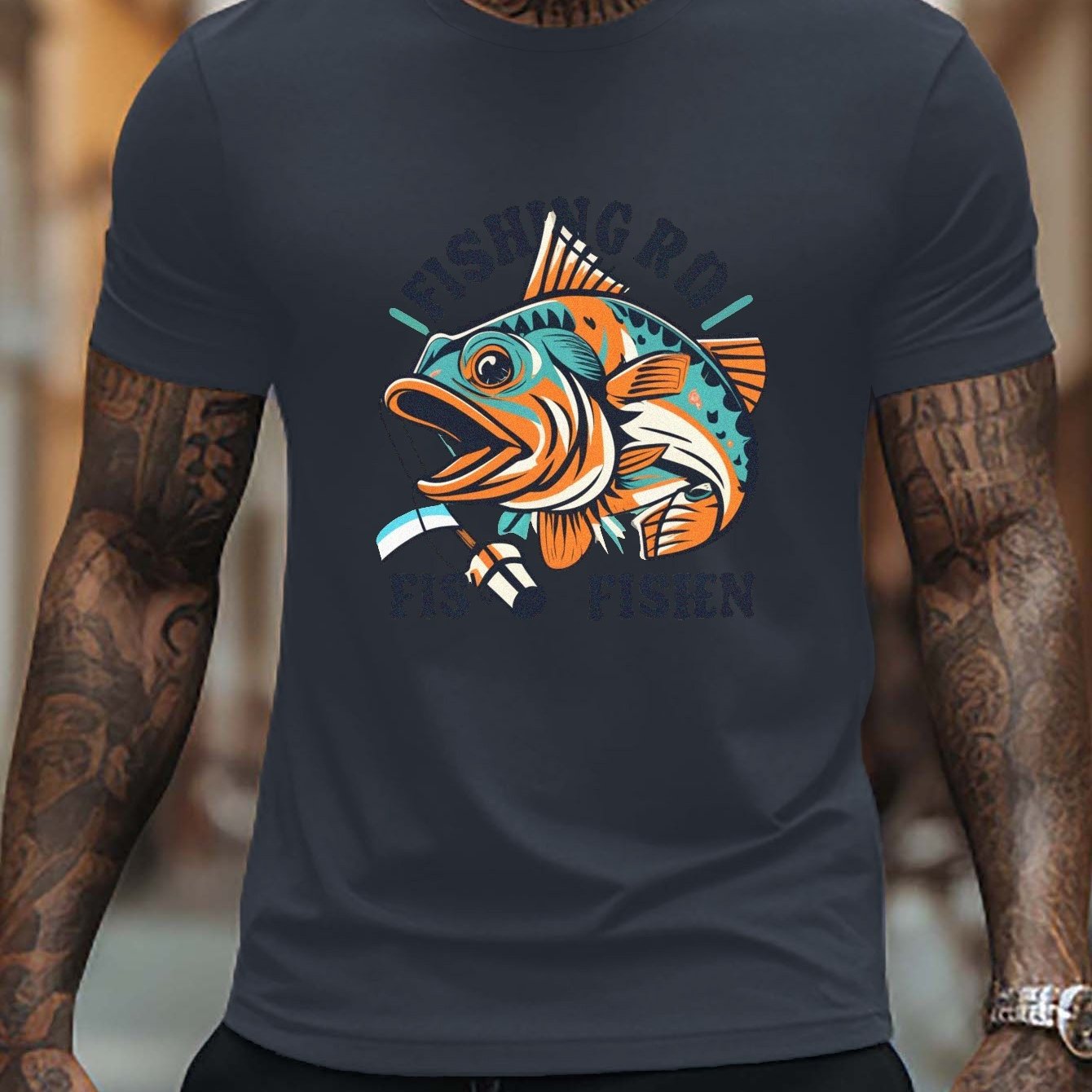 Fish Print T Shirt Tees Men Casual Short Sleeve T shirt - Temu Canada
